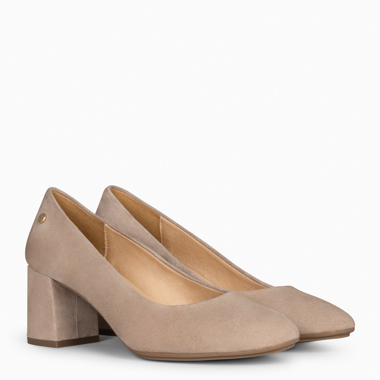 GRAN URBAN REDONDO – Zapatos de tacón medio de ante TAUPE - miMaO ®