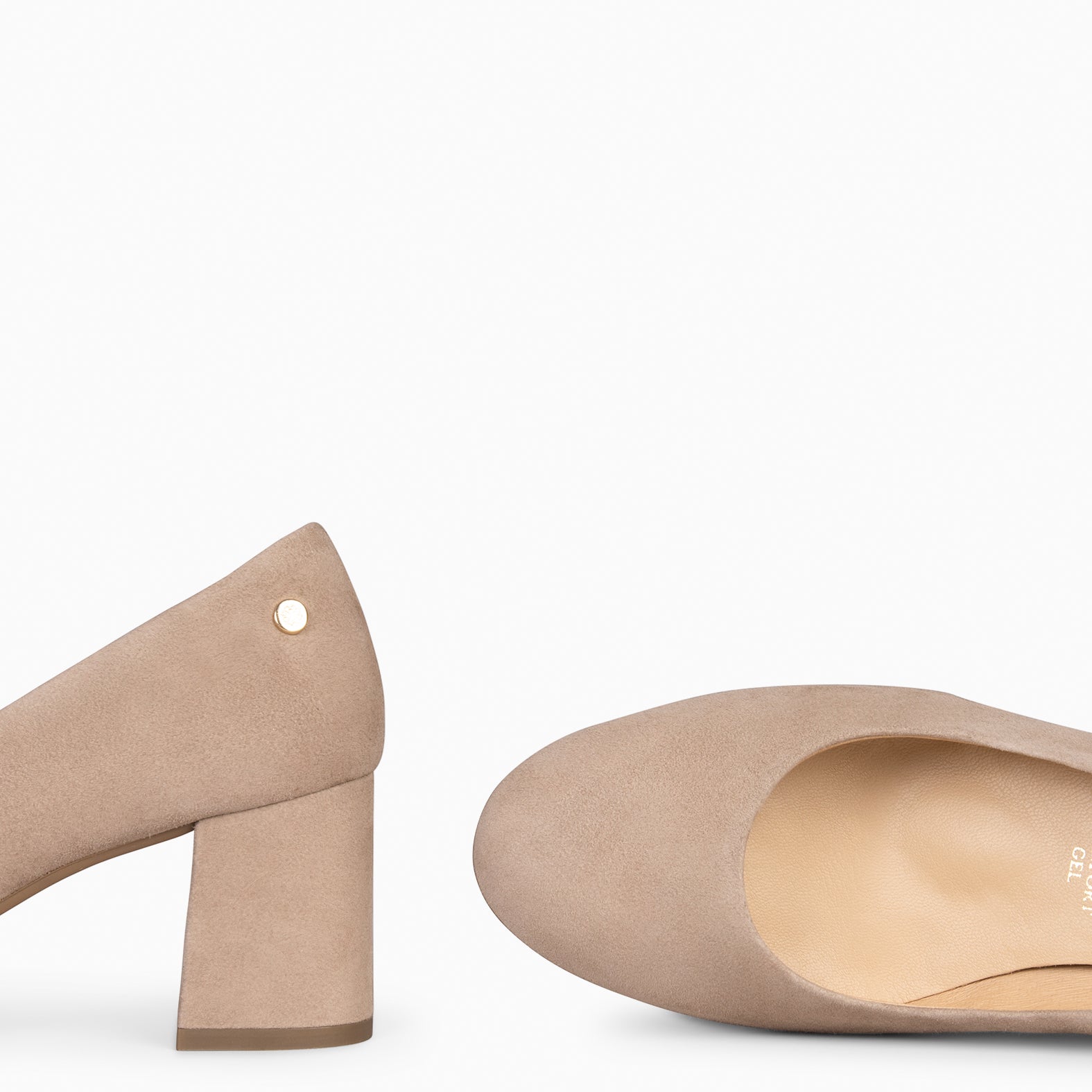 GRAN URBAN REDONDO – Zapatos de tacón medio de ante TAUPE - miMaO ®