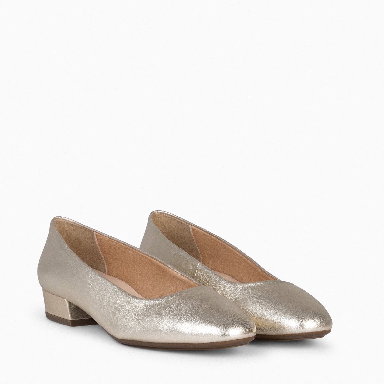 URBAN XS - Zapatos de tacón bajo de ante PLATINO - miMaO ®