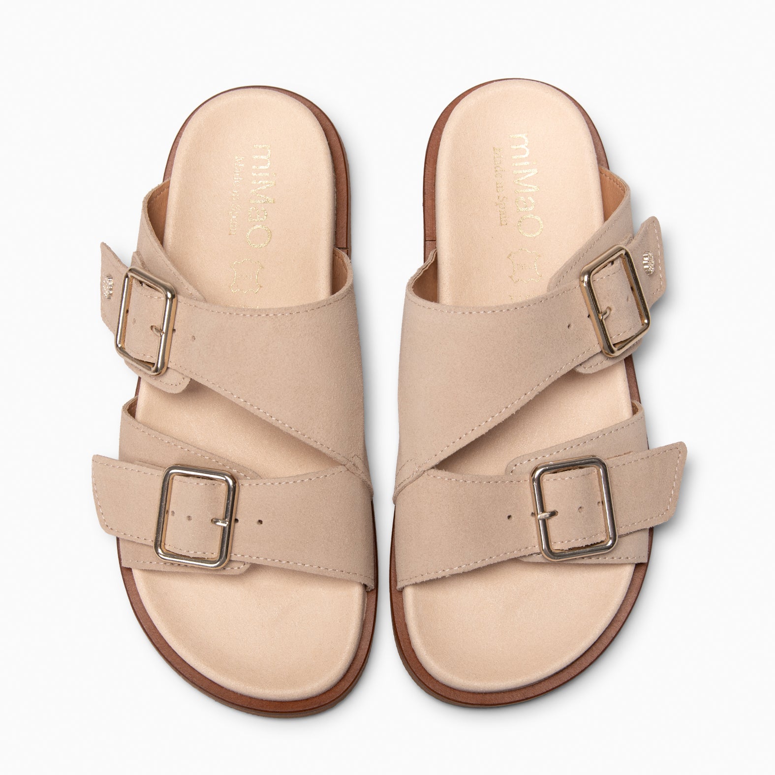 FRIDA - Sandalias tipo pala de ante BEIGE