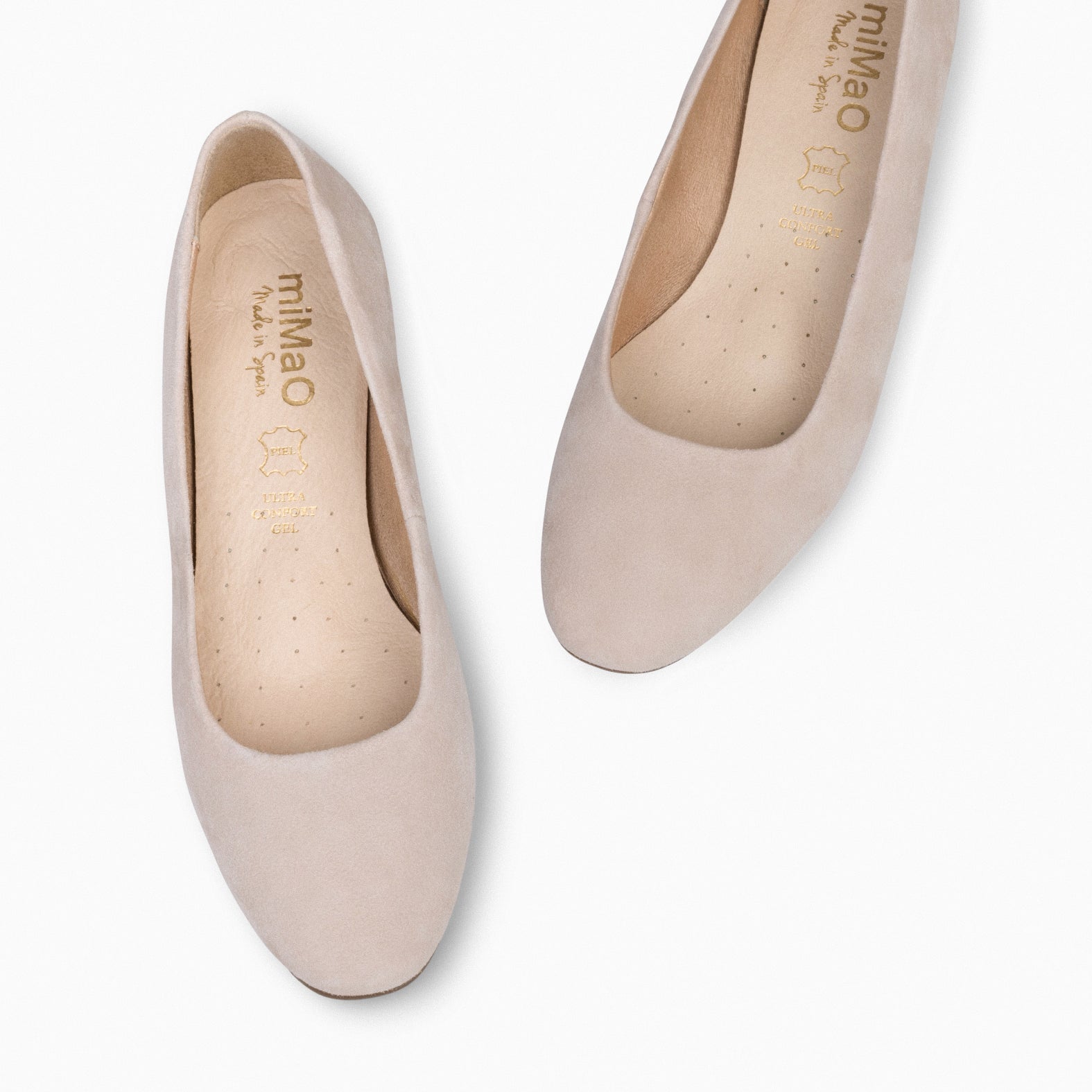 URBAN XS - Zapatos de tacón bajo de ante NUDE - miMaO ®