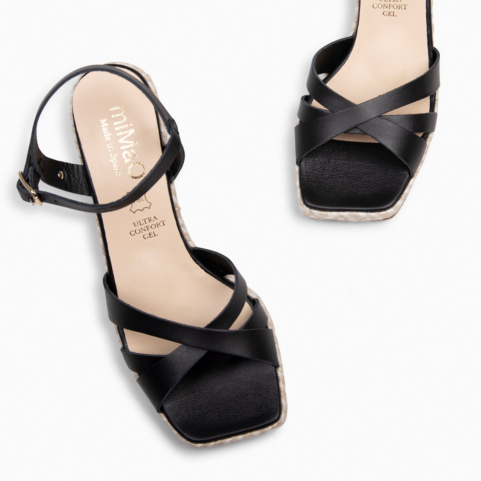 ANNA – Sandalias de tacón ancho NEGRO - miMaO ®