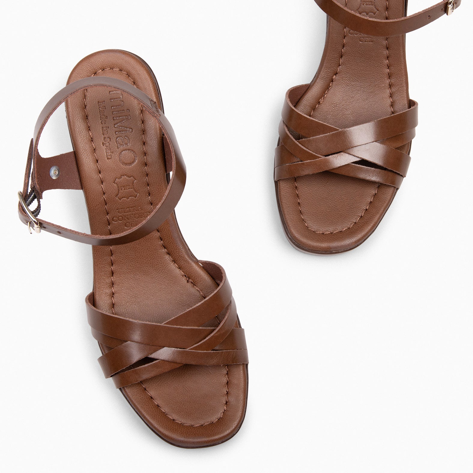AROA - Sandalias tacón Alto MARRÓN - miMaO ®
