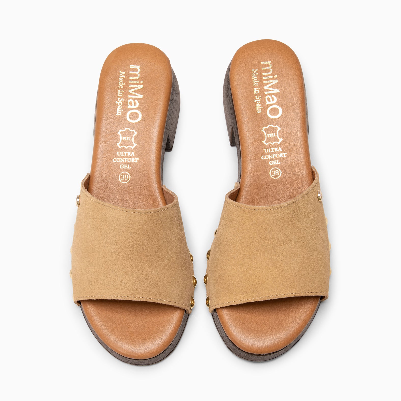 LEYA - Sabots ultra confort en daim BEIGE