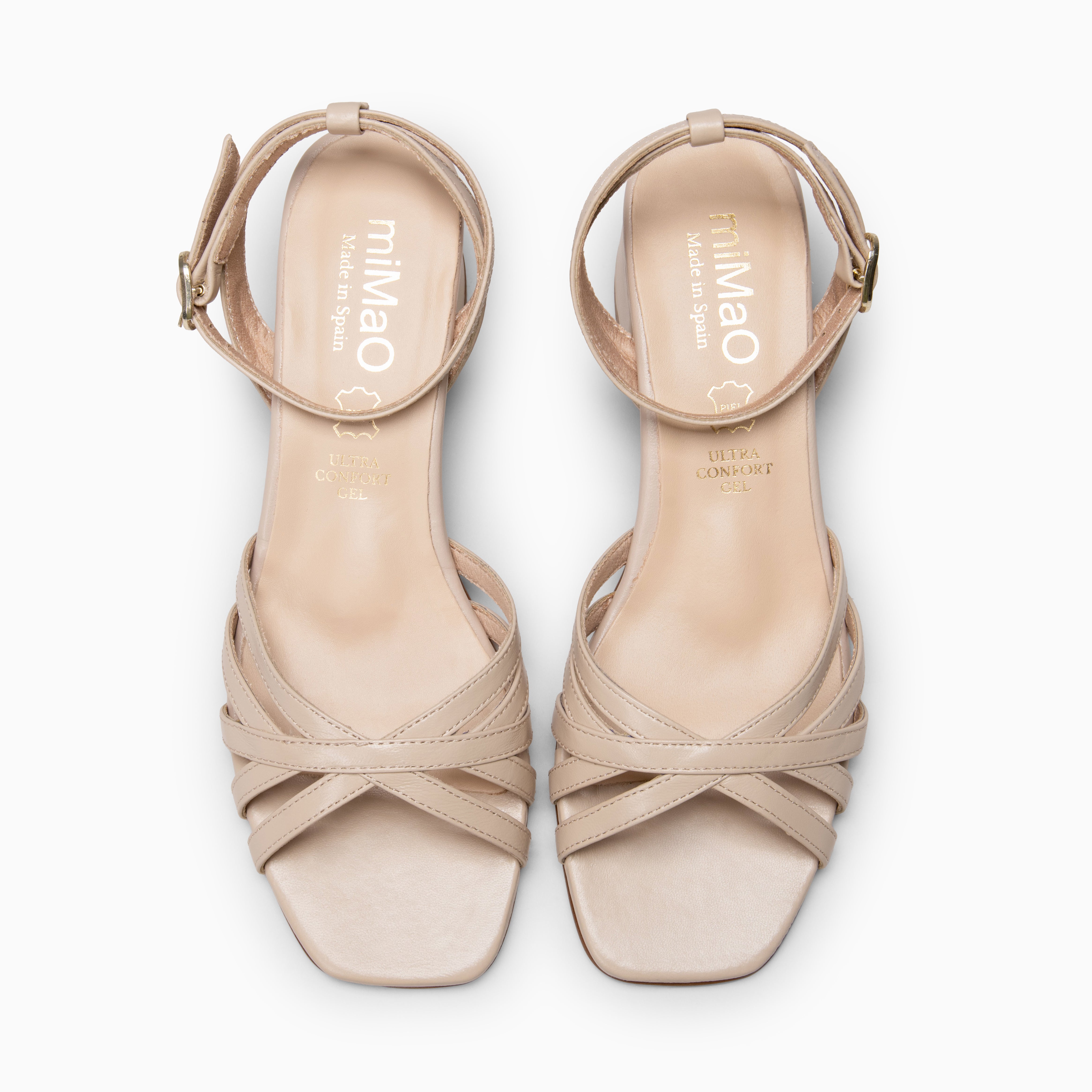 SIRA - Sandalia de tiras de tacón bajo BEIGE