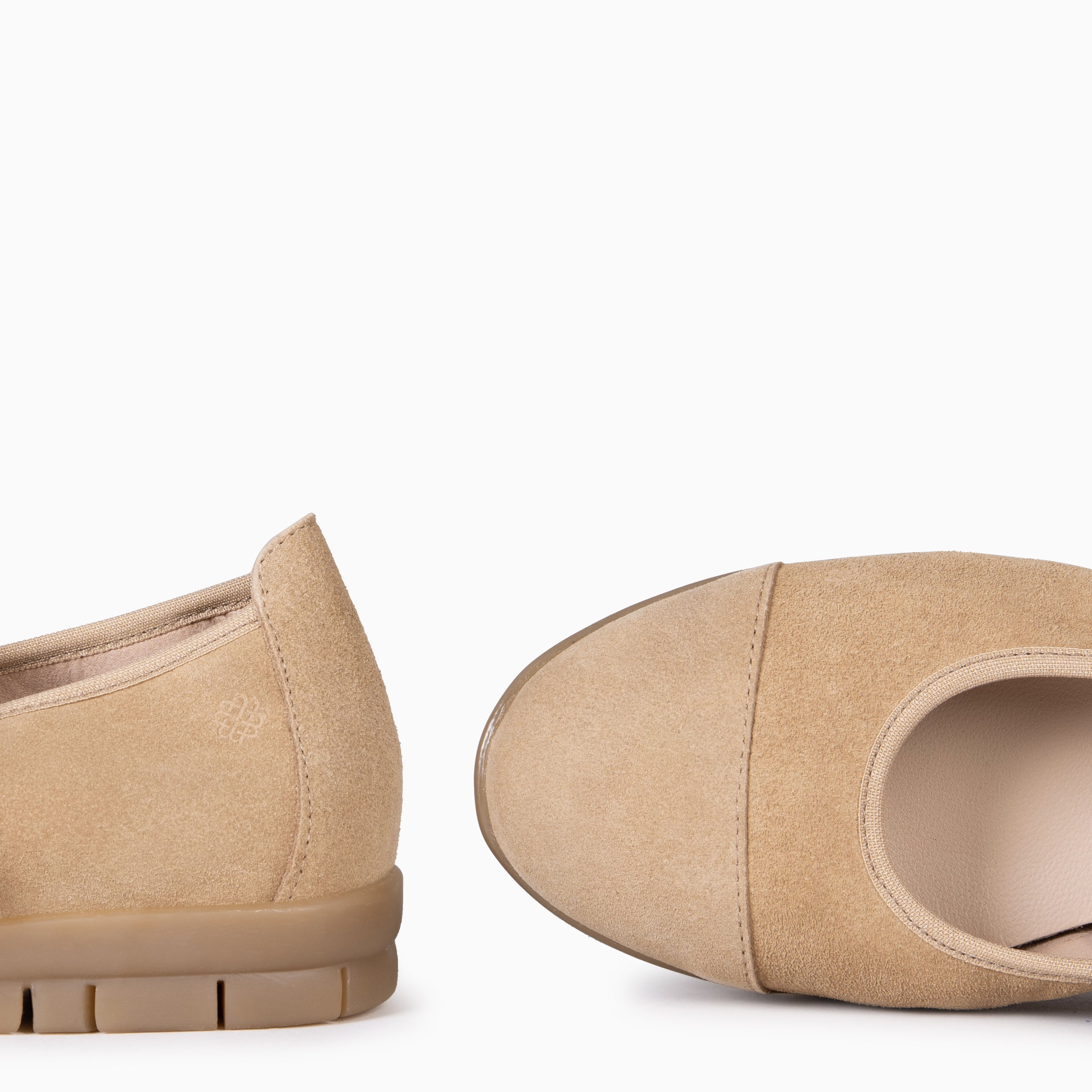 MICAELA - Merceditas de serraje BEIGE - miMaO ®