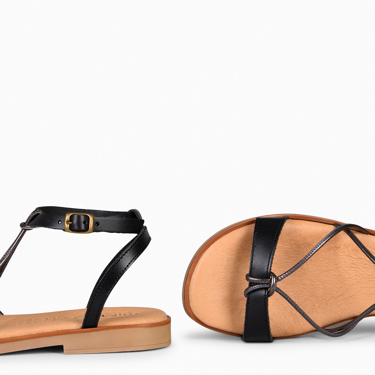 AMONET – Sandalias planas elegantes NEGRO - miMaO ®