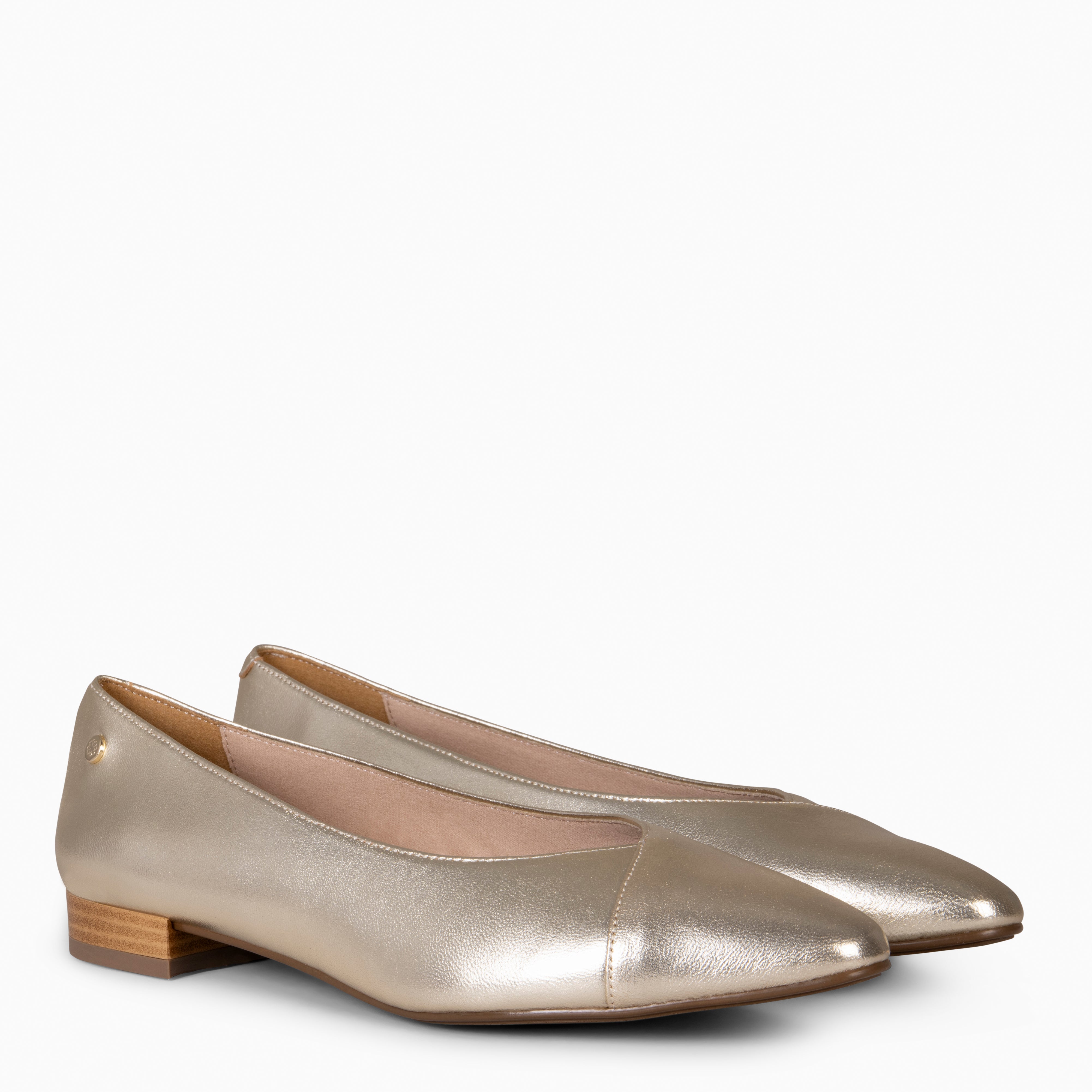 MARIE - Zapatos de tacón Bajo de punta fina PLATINO - miMaO ®