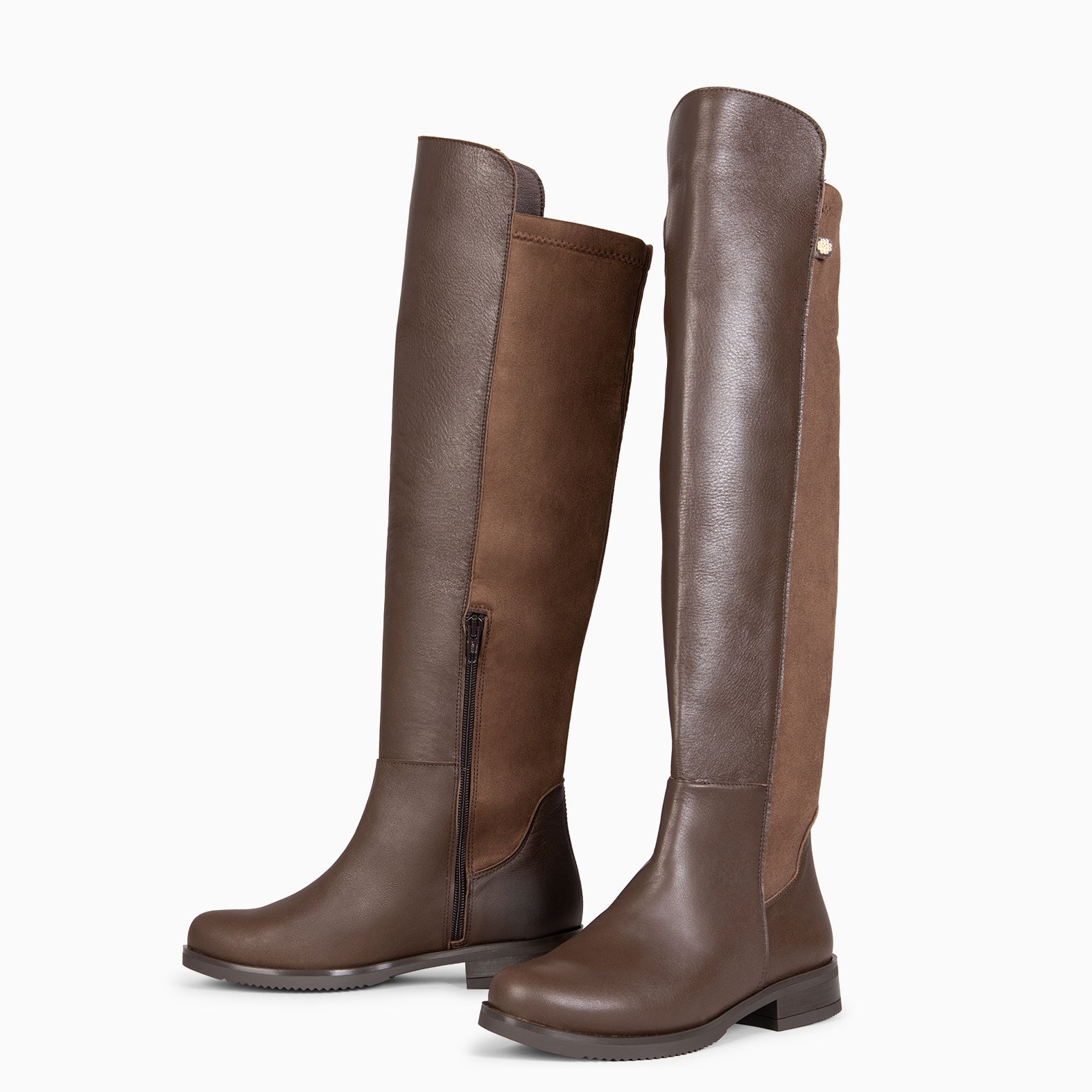 LIA - Bota alta de piel MARRON - miMaO ®
