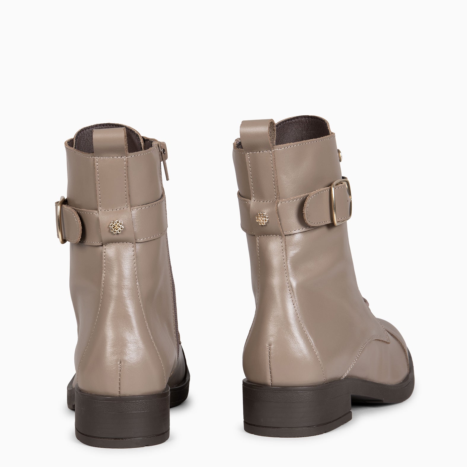 BELFAST – Botines con cordones de piel TAUPE NAPA - miMaO ®