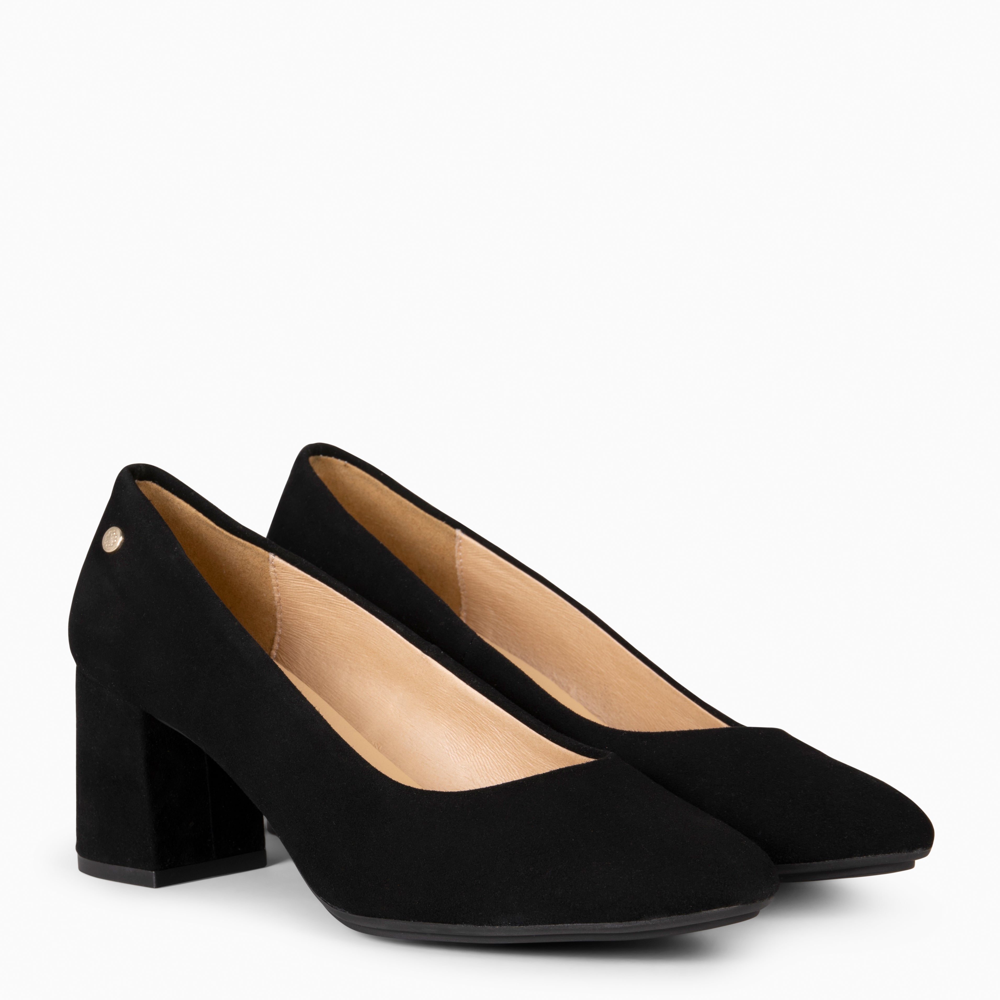 GRAN URBAN REDONDO – Zapatos de tacón medio de ante NEGRO - miMaO ®