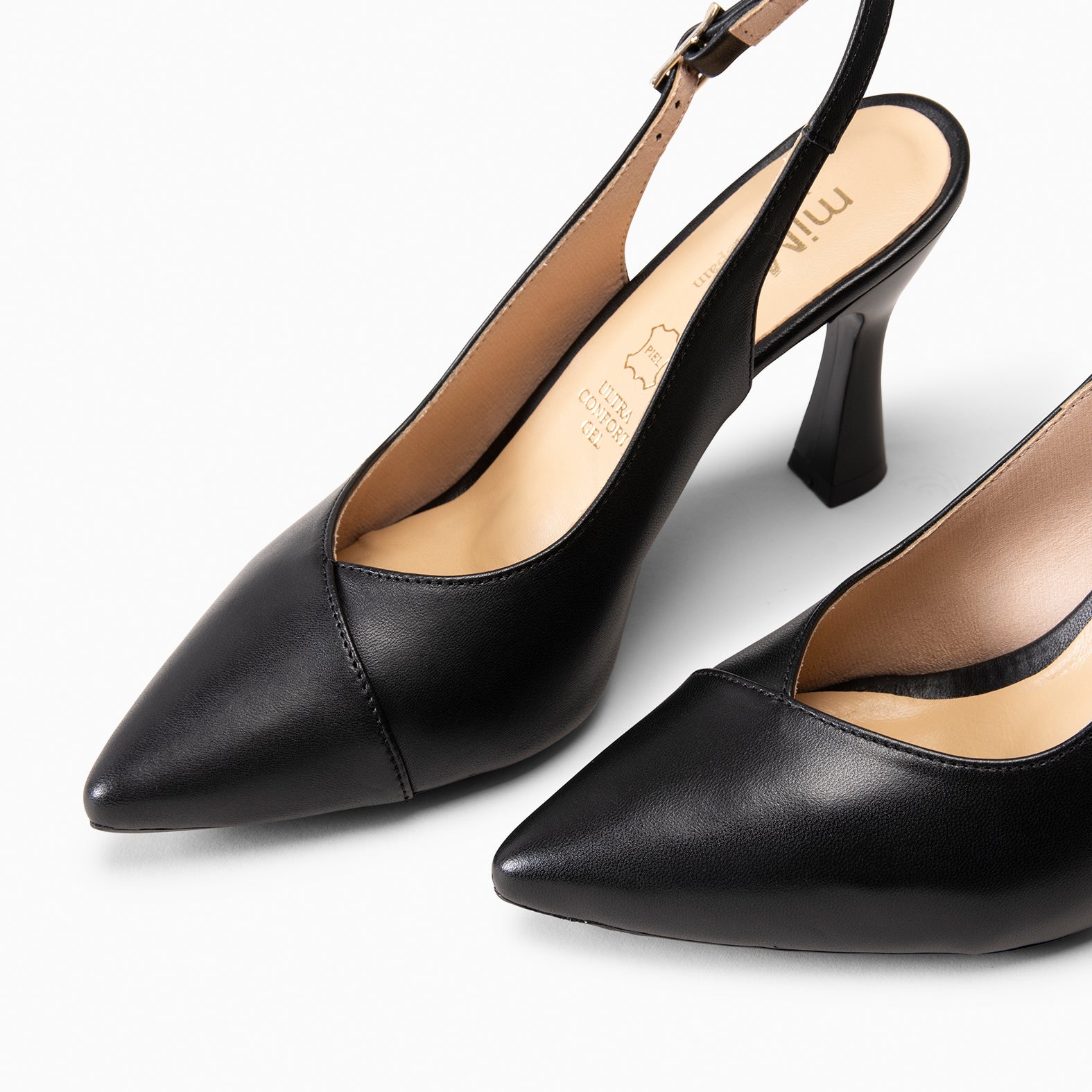 GLAM DESTALONADO - Zapatos de tacón destalonados de napa NEGRO - miMaO ®