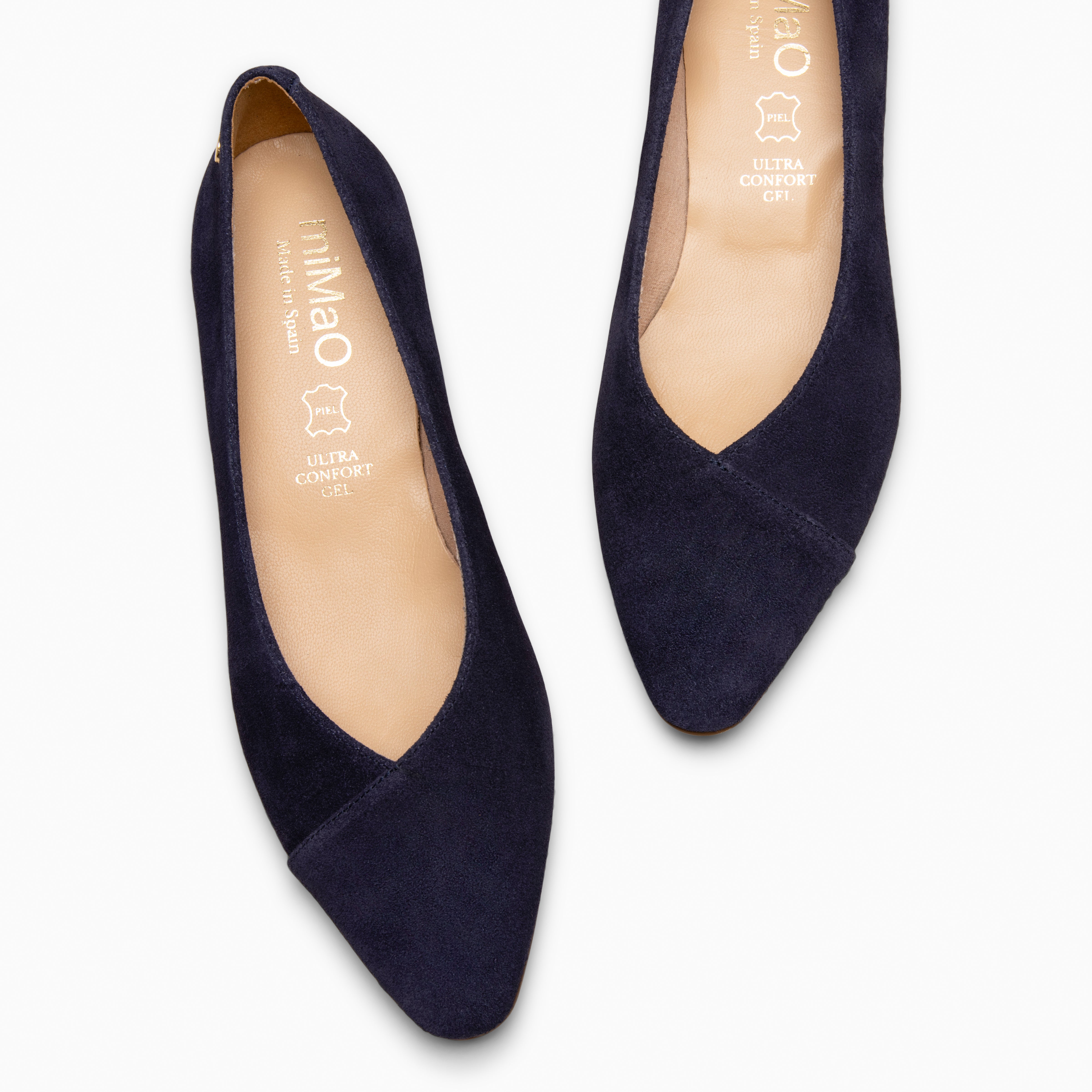 MARIE - Zapatos de tacón Bajo de punta fina AZUL MARINO - miMaO ®
