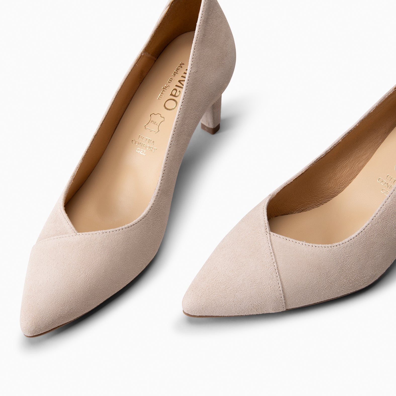 GLAM S - Zapatos de salón de tacón bajo NUDE - miMaO ®