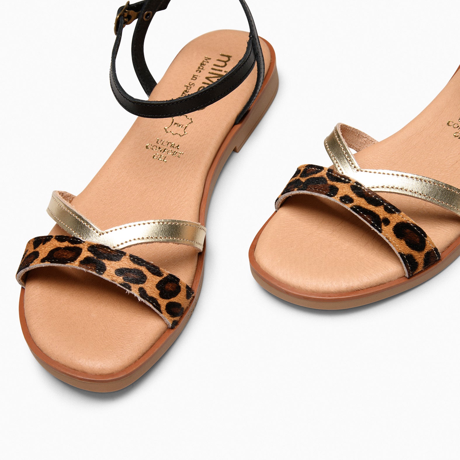 YAUNDE – Sandalias planas cómodas LEOPARDO