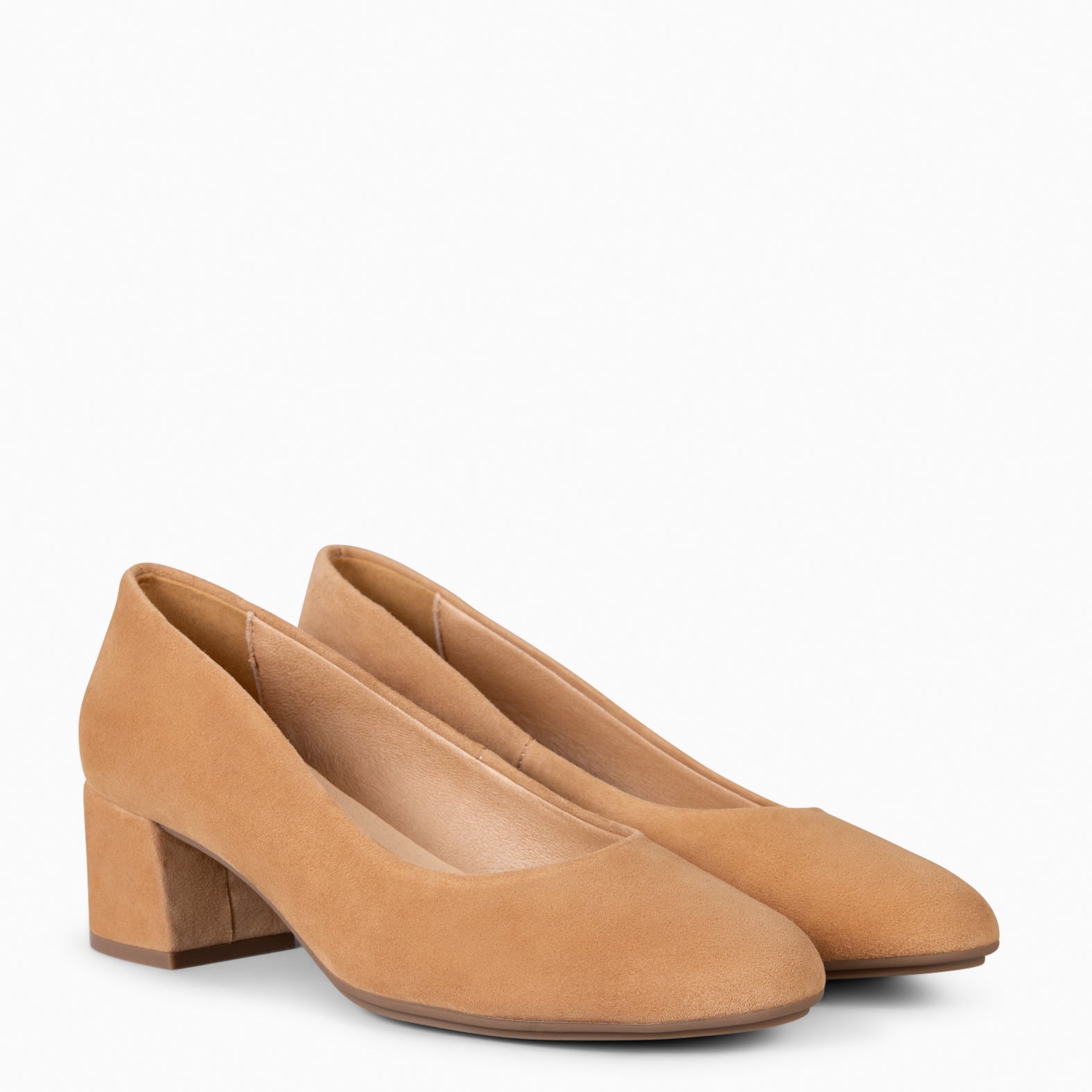 URBAN REDONDO - Zapatos de tacón bajo de ante CAMEL - miMaO ®