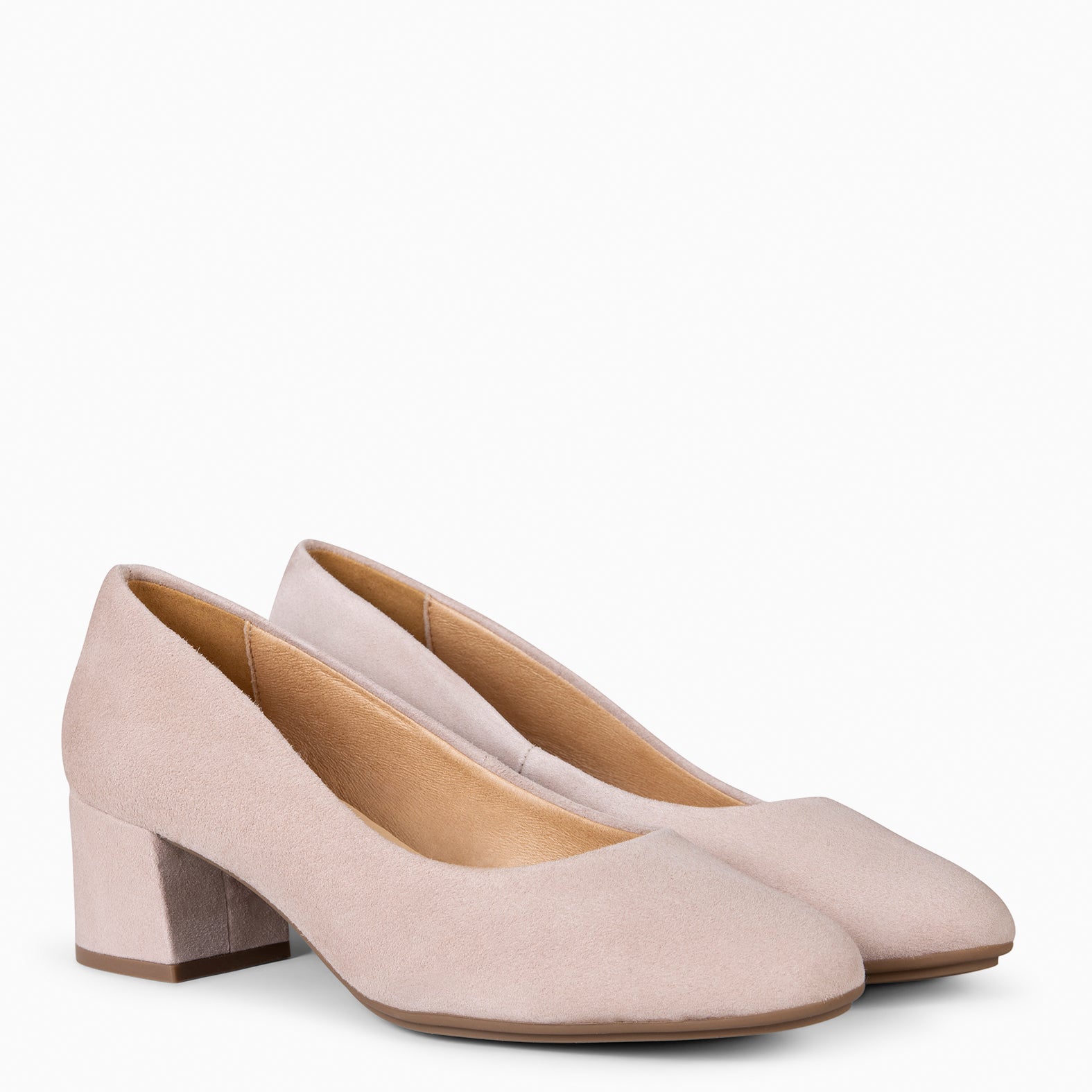 URBAN REDONDO - Zapatos de tacón bajo de ante ROSA CLARO - miMaO ®