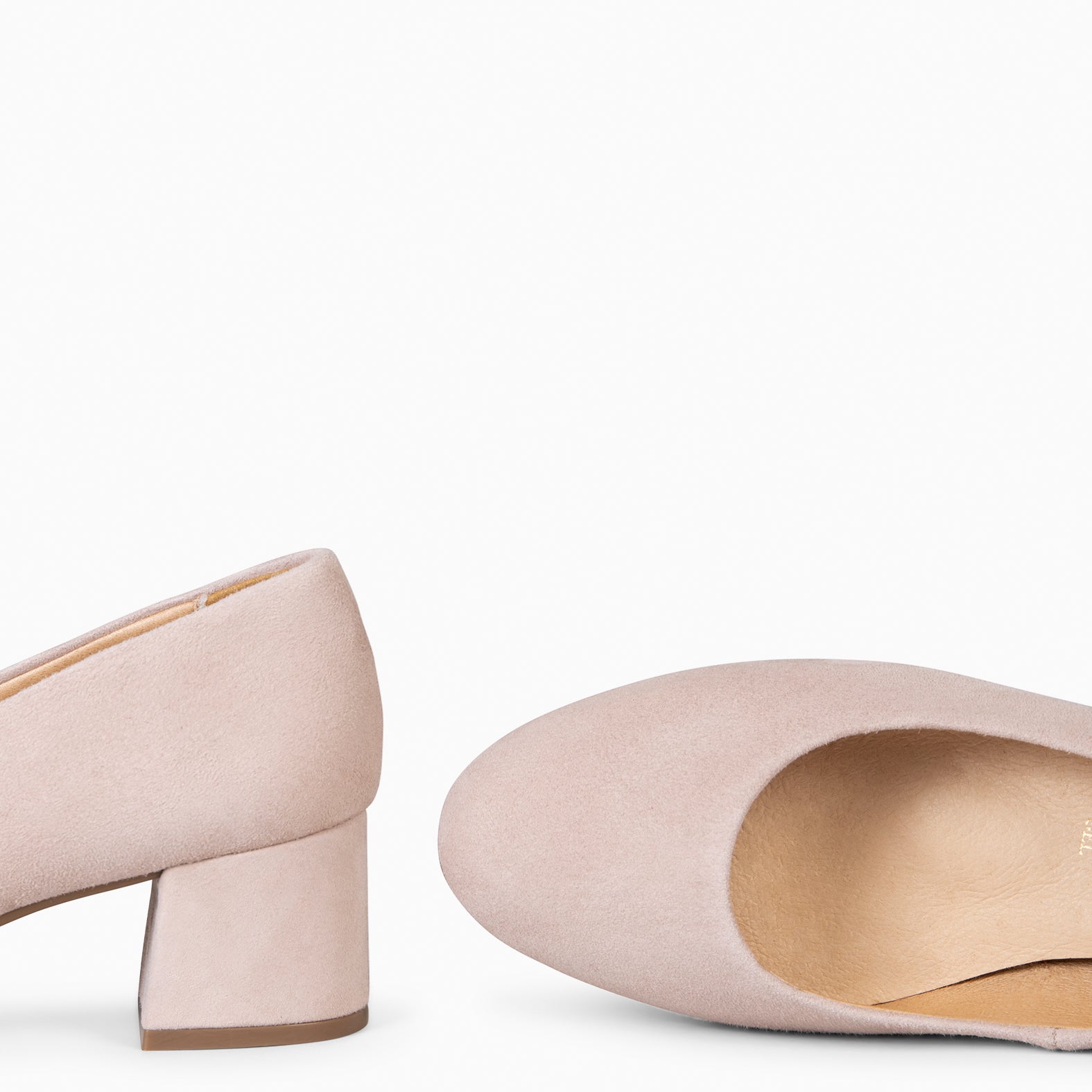URBAN REDONDO - Zapatos de tacón bajo de ante ROSA CLARO - miMaO ®