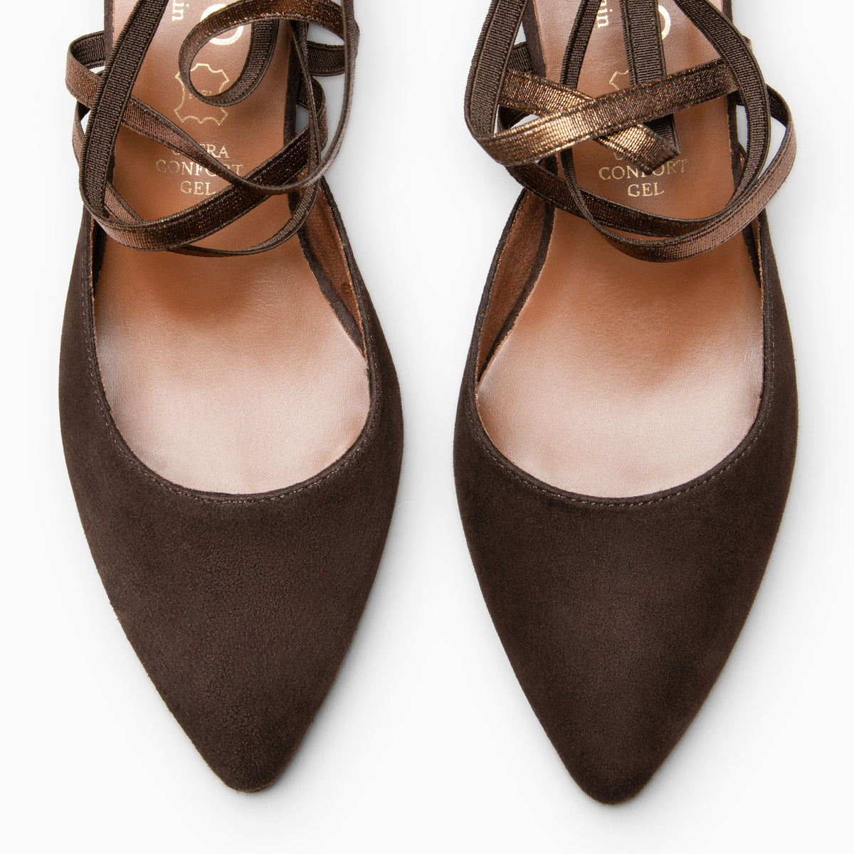 CINDY - Zapatos de tacón con tiras elásticas cruzadas MARRON BRONCE