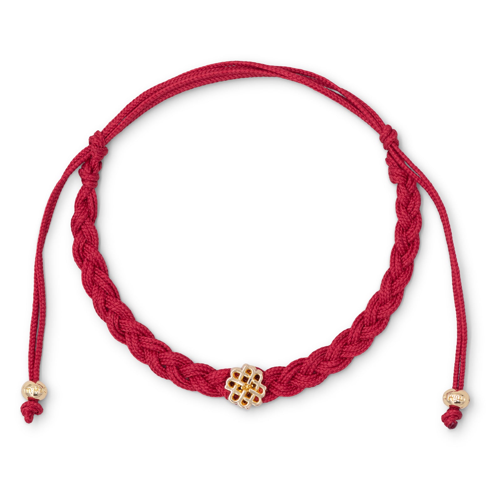 PULSERA ROJA DE LA FELICIDAD ORO