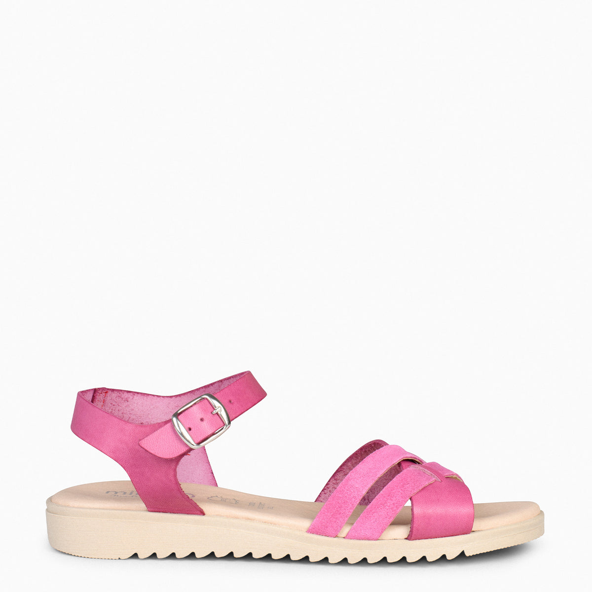 FRESH – PINK low wedge leather sandals