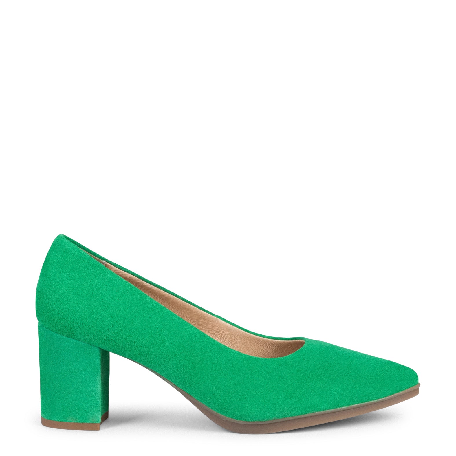 URBAN S - Zapato de tacón medio de ante VERDE - miMaO ®