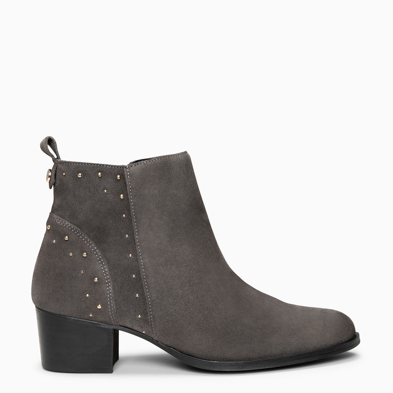 DUSTY – Botines de serraje con tachas GRIS - miMaO ®