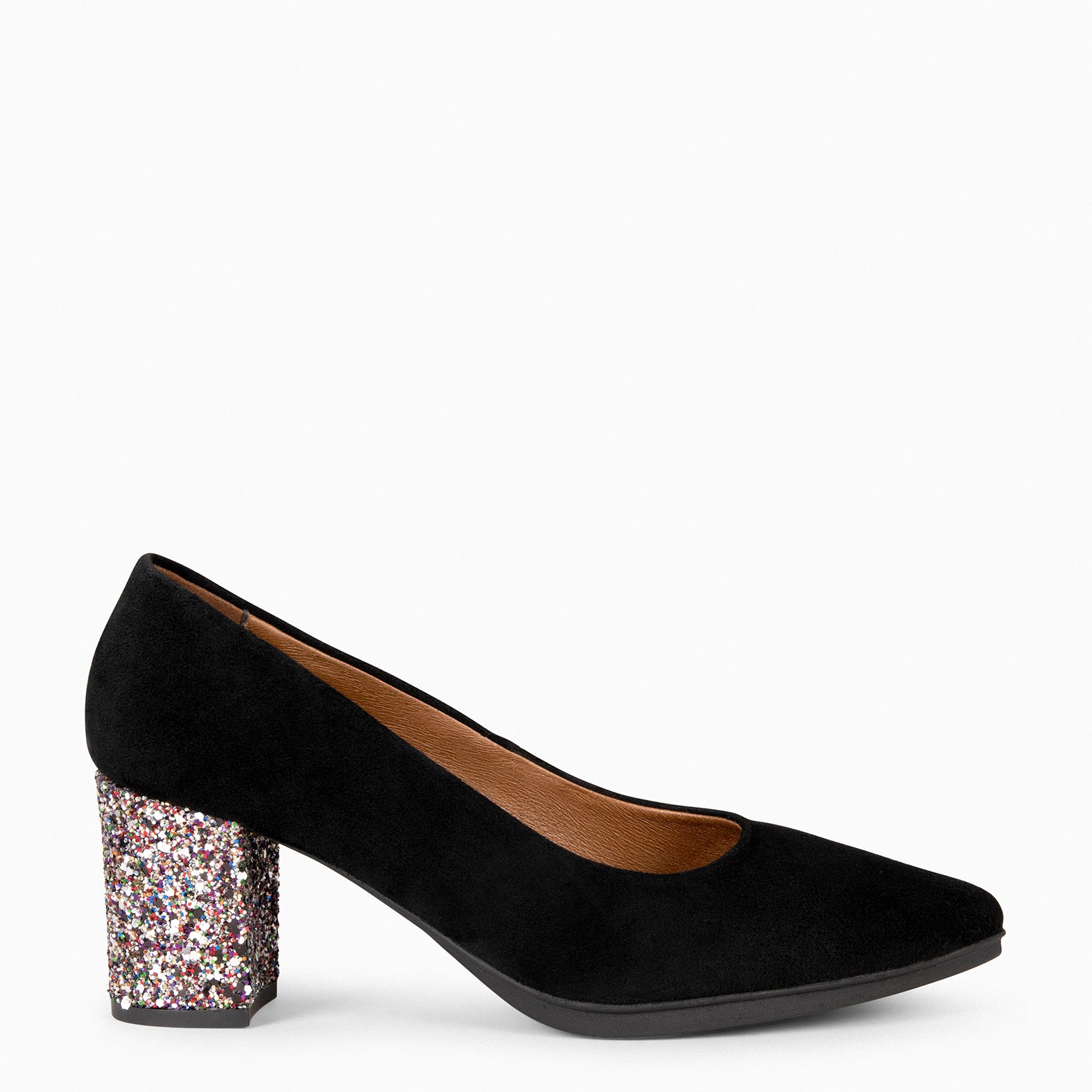 URBAN S GLITTER - SAPATOS DE SALTO PRETO GLITTER