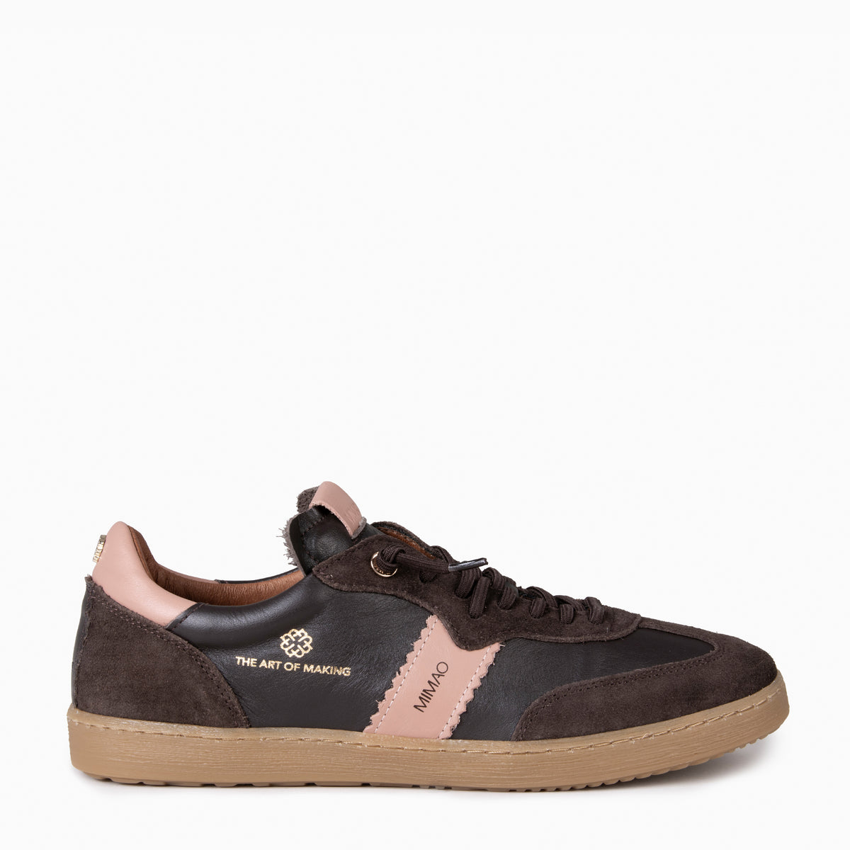 STÜDIO 01 - Baskets pour femme en cuir et daim ROSE MARRON