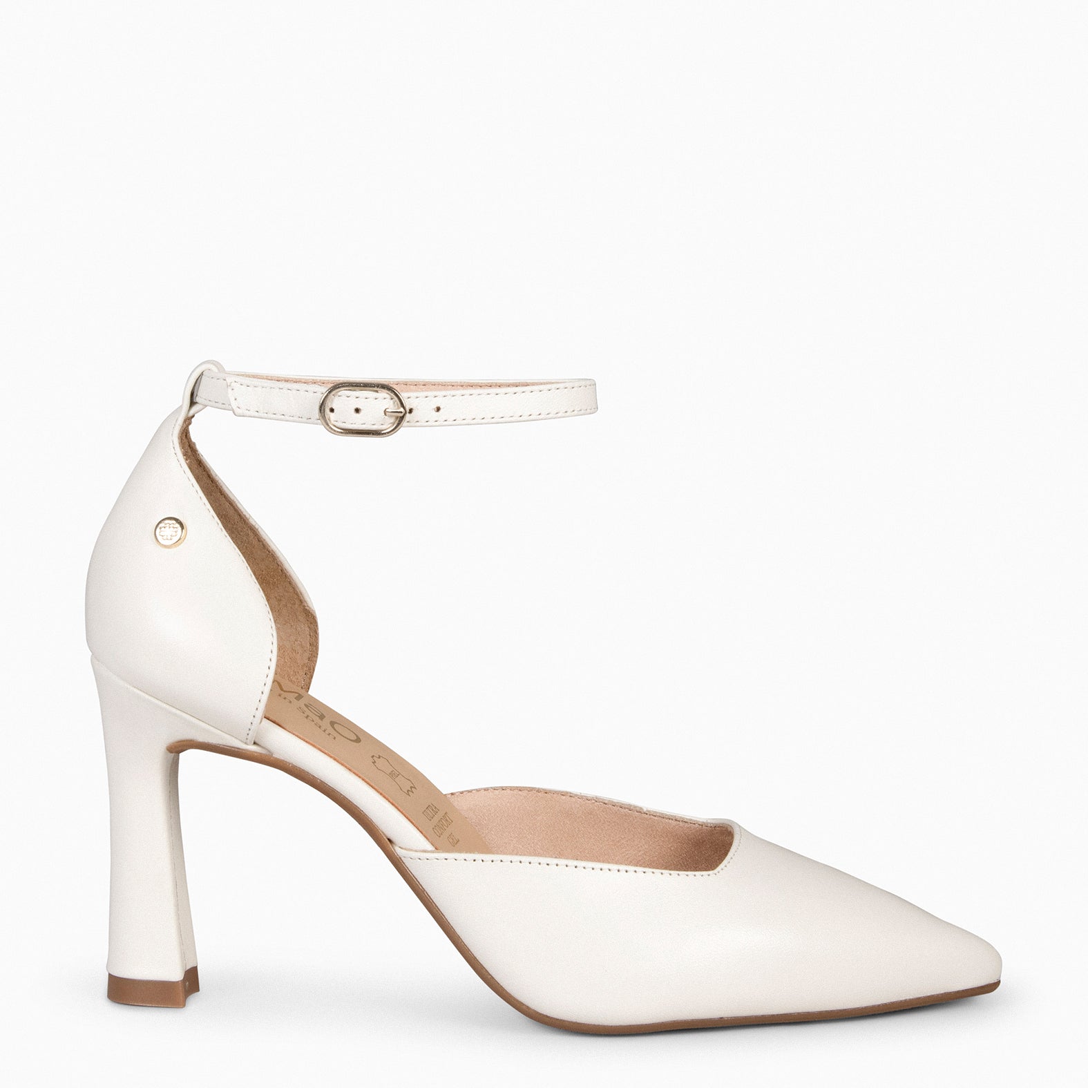 AINHOA - Zapato de tacón punta fina HUESO - miMaO ®