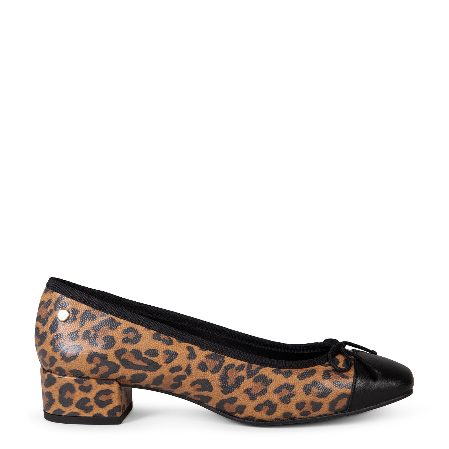 GLAMOUR – Bailarinas con tacón y puntera de napa LEOPARDO - miMaO ®