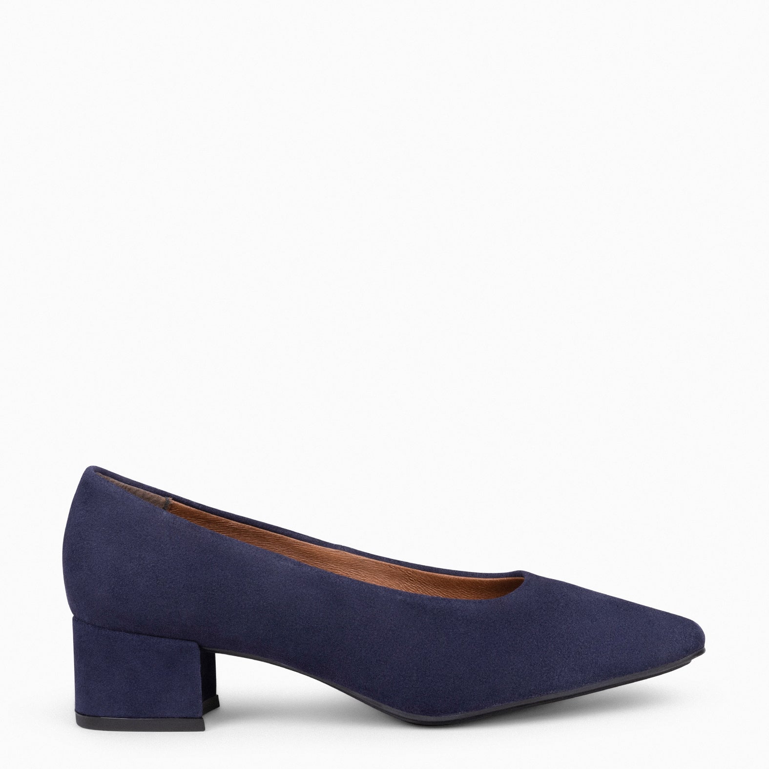 URBAN LADY – NAVY suede leather low heels
