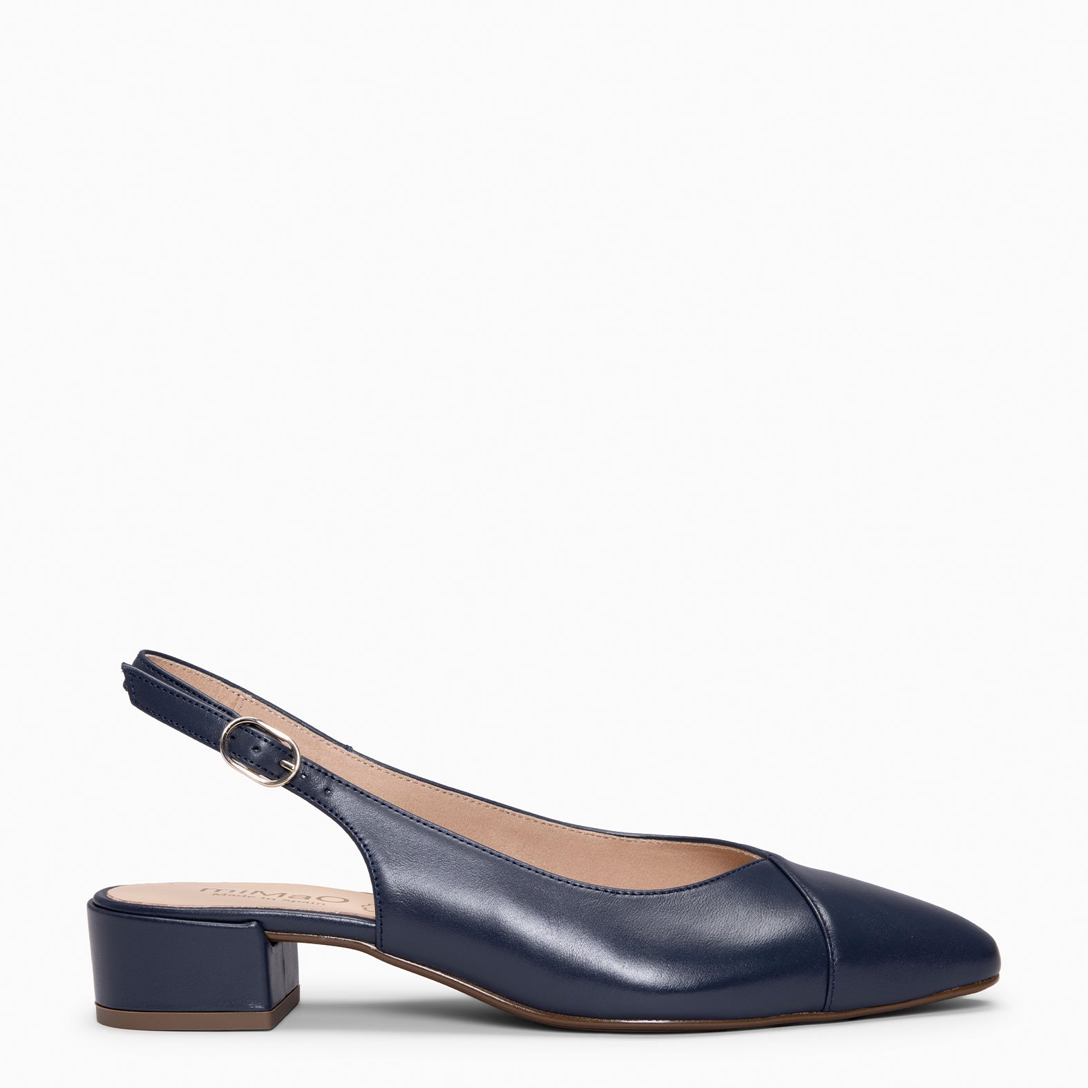 MARTINA - Slingbacks en cuir BLEU MARINE