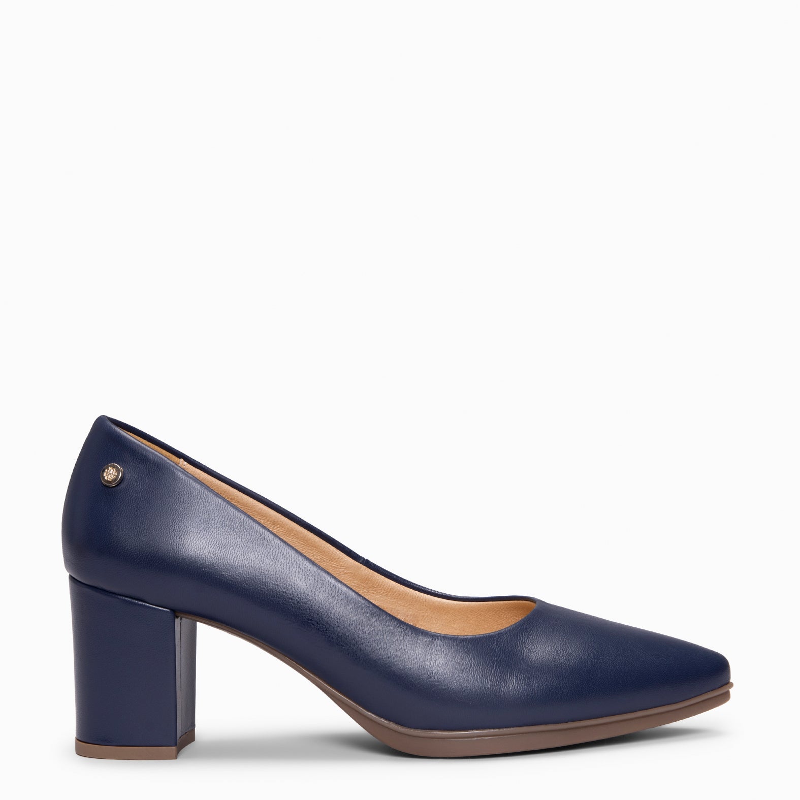 URBAN S SALON - Escarpins à talon moyen en cuir BLEU MARINE
