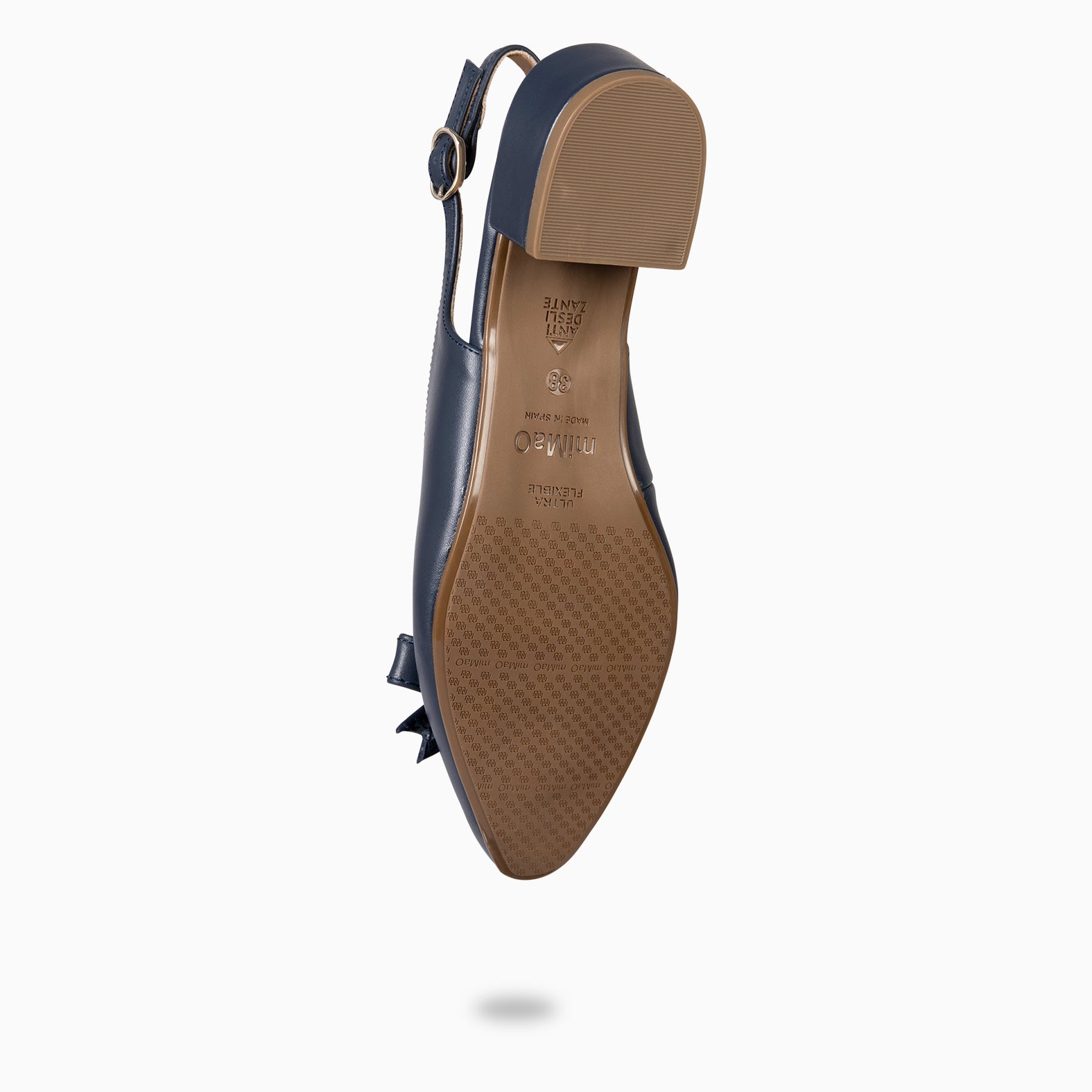MARTA – Slingbacks en cuir BLEU MARINE