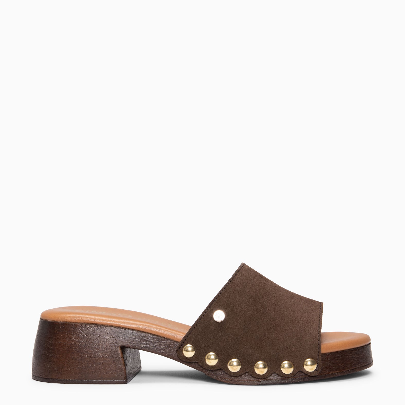 LEYA - Zuecos con tacón bajo MARRON