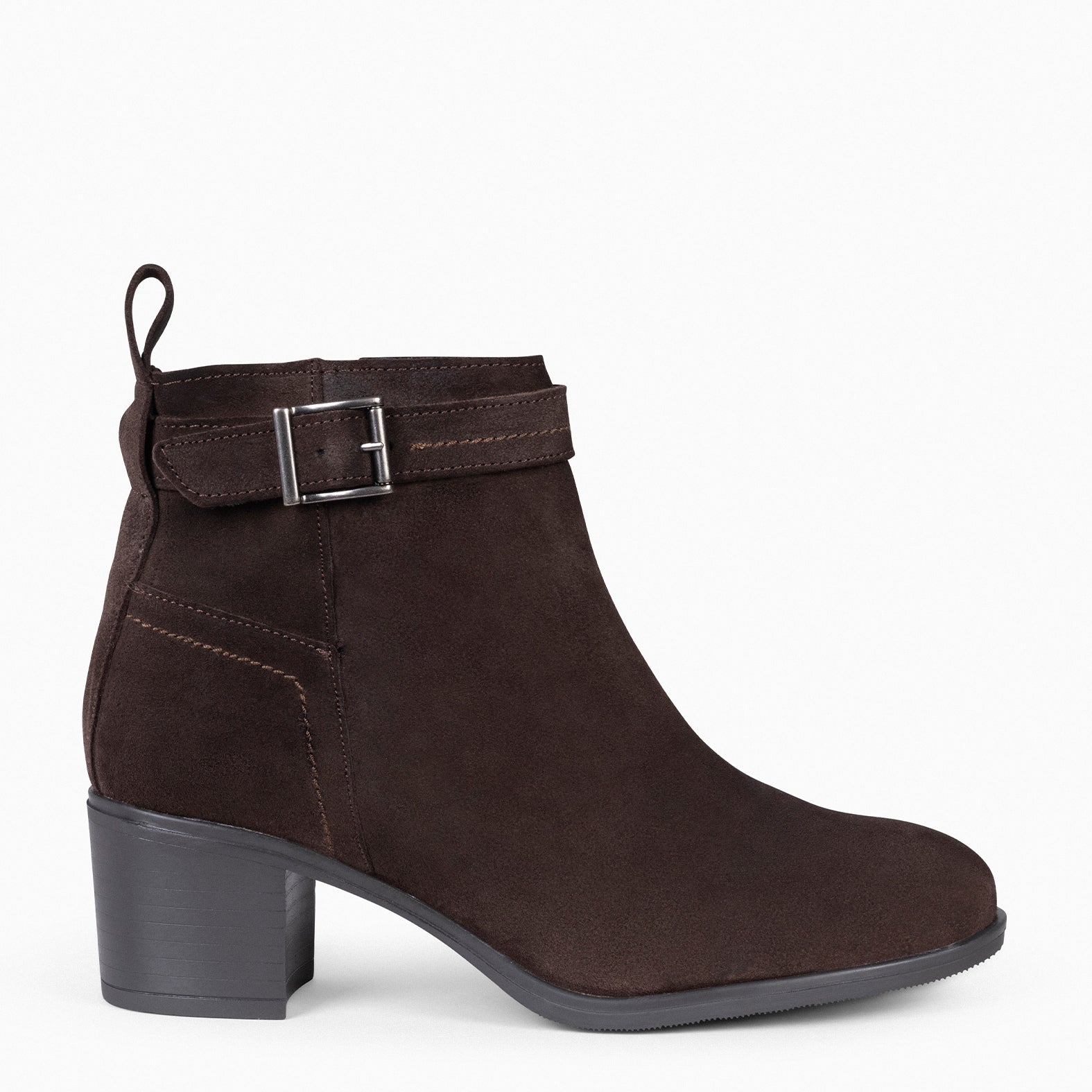 SEATTLE - DARK BROWN Women suede leather booties