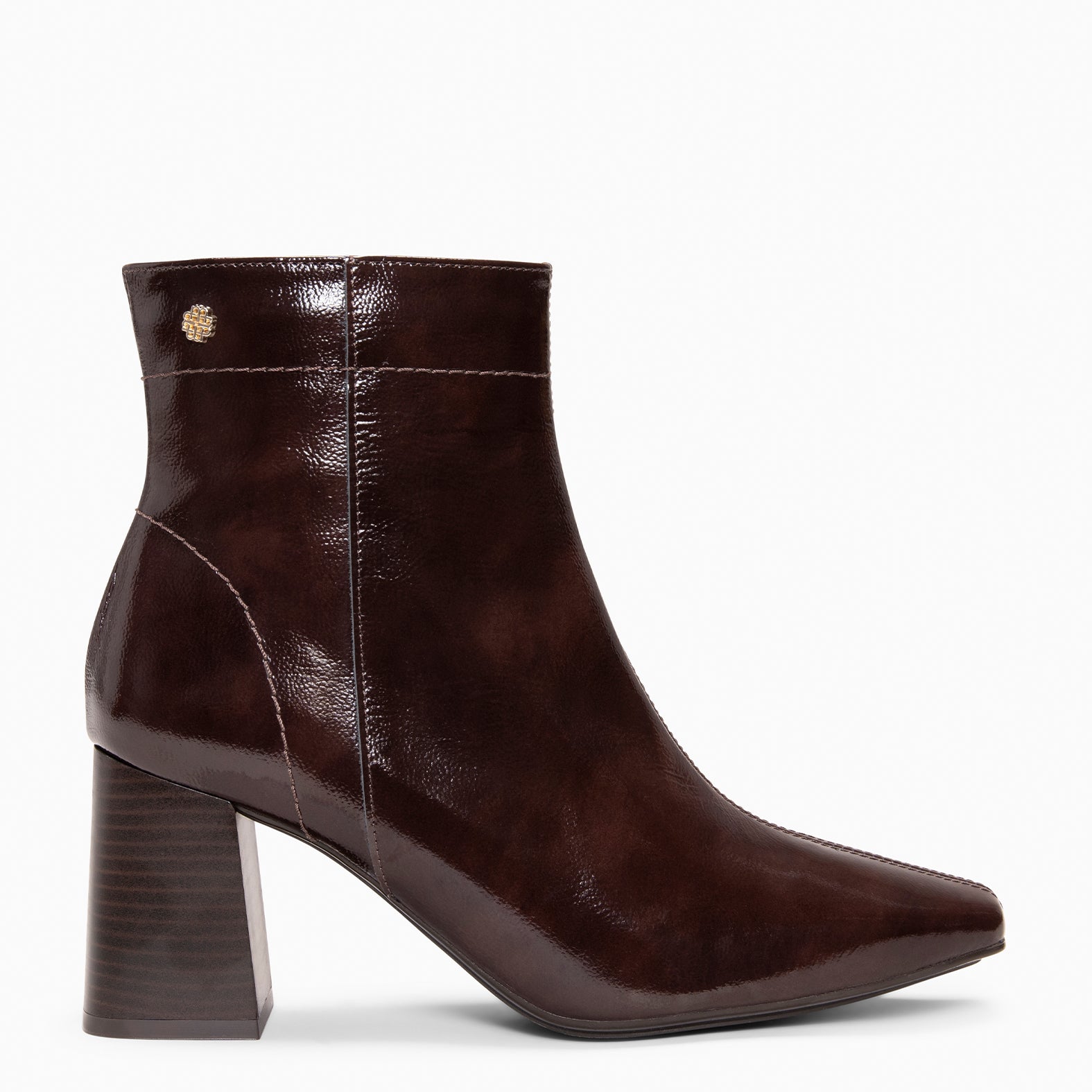 LIPPA - Botines de tacón alto de charol MARRON - miMaO ®