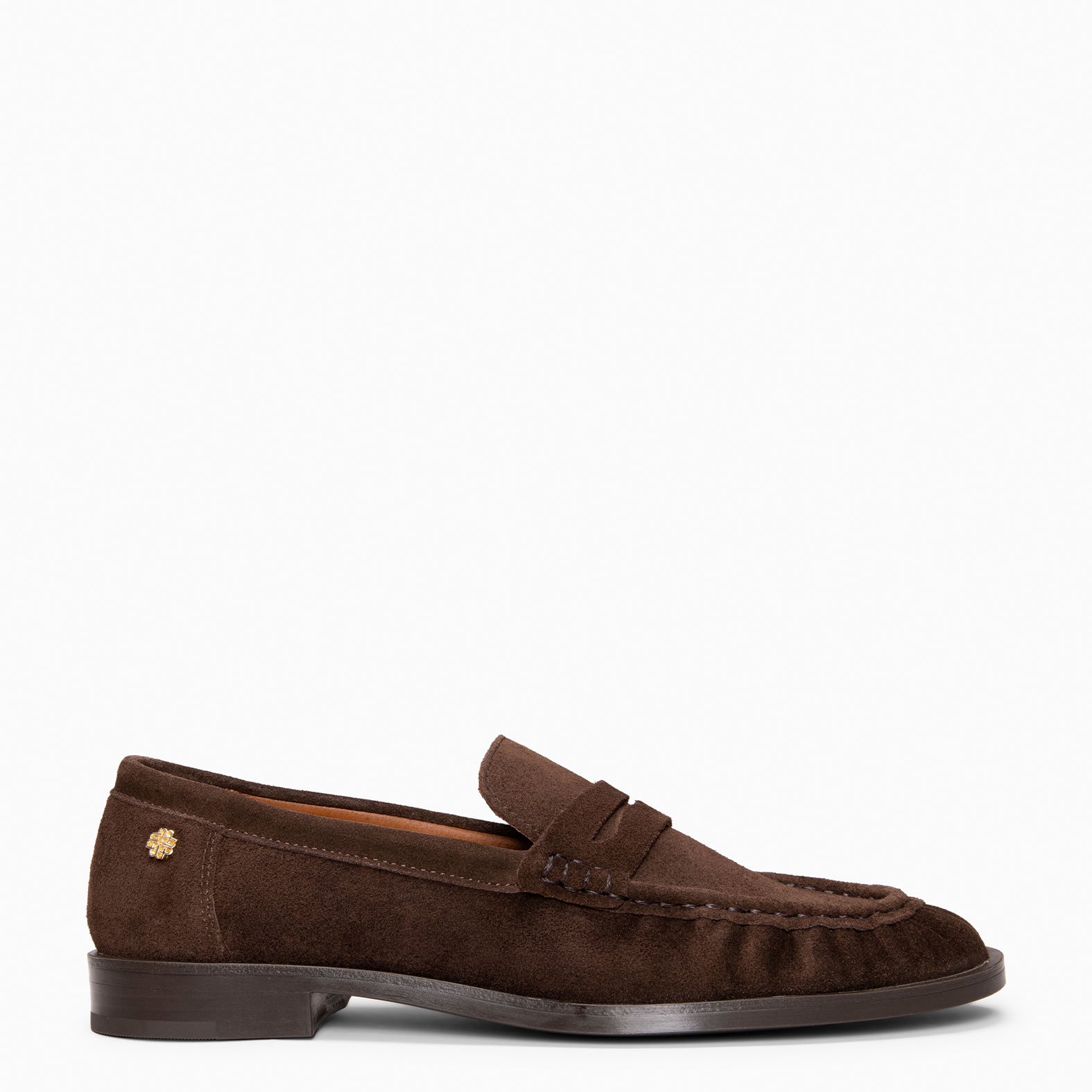 TOKIO - Mocasín en piel de serraje MARRON