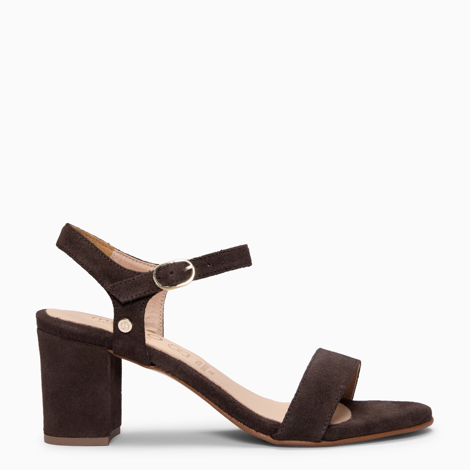 KEILA - Sandalias de tacón medio de ante MARRON