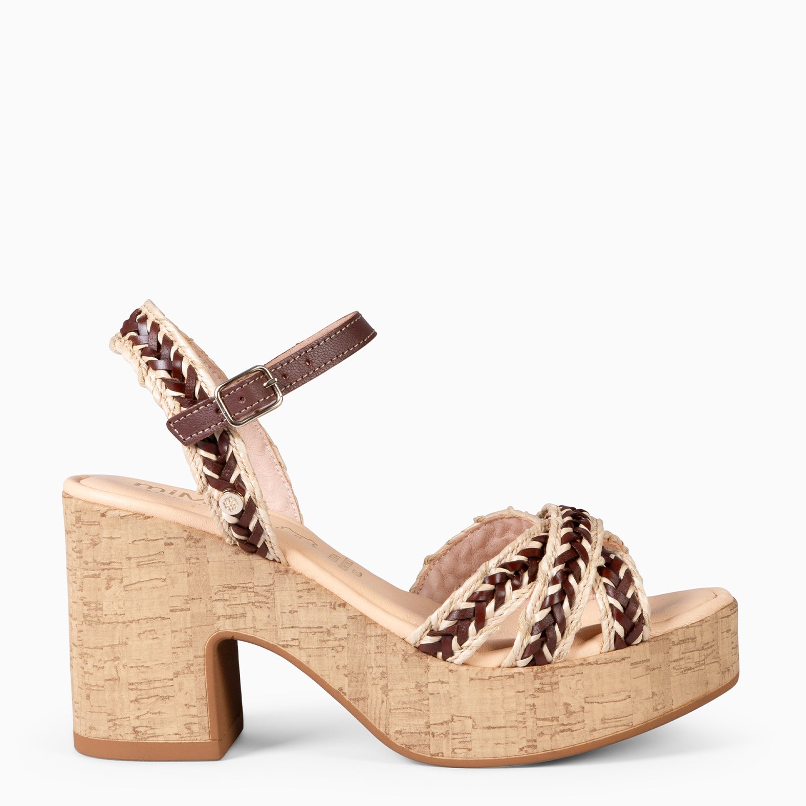 FLORA - SANDALIAS CASUALES DE TACÓN ALTO MARRÓN - miMaO ®