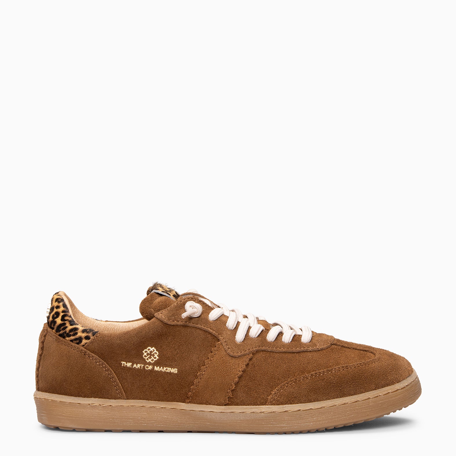 STÜDIO 01 - Baskets pour femme en cuir MARRON LÉOPARD