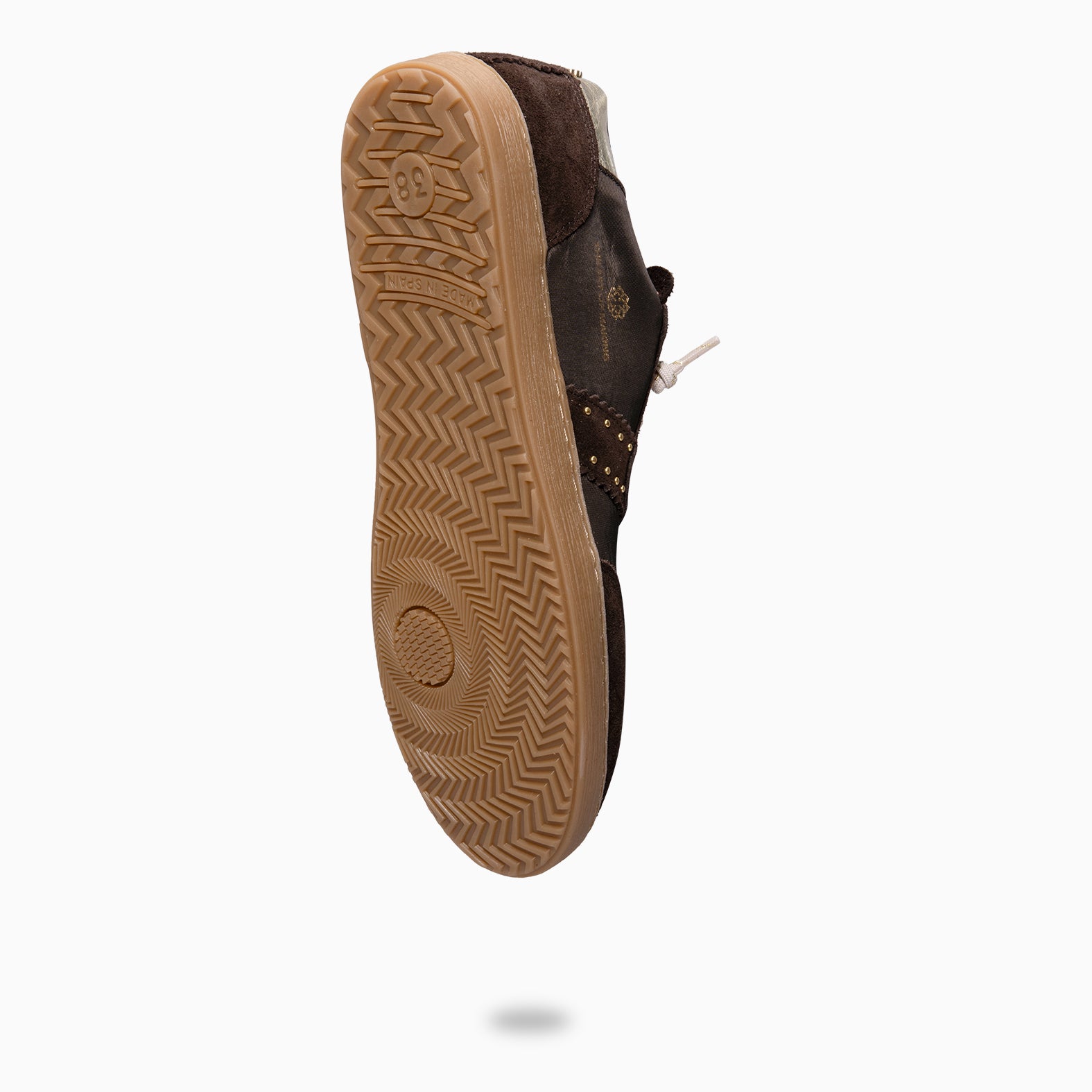 STÜDIO 01 - Baskets pour femme en daim et nylon MARRON