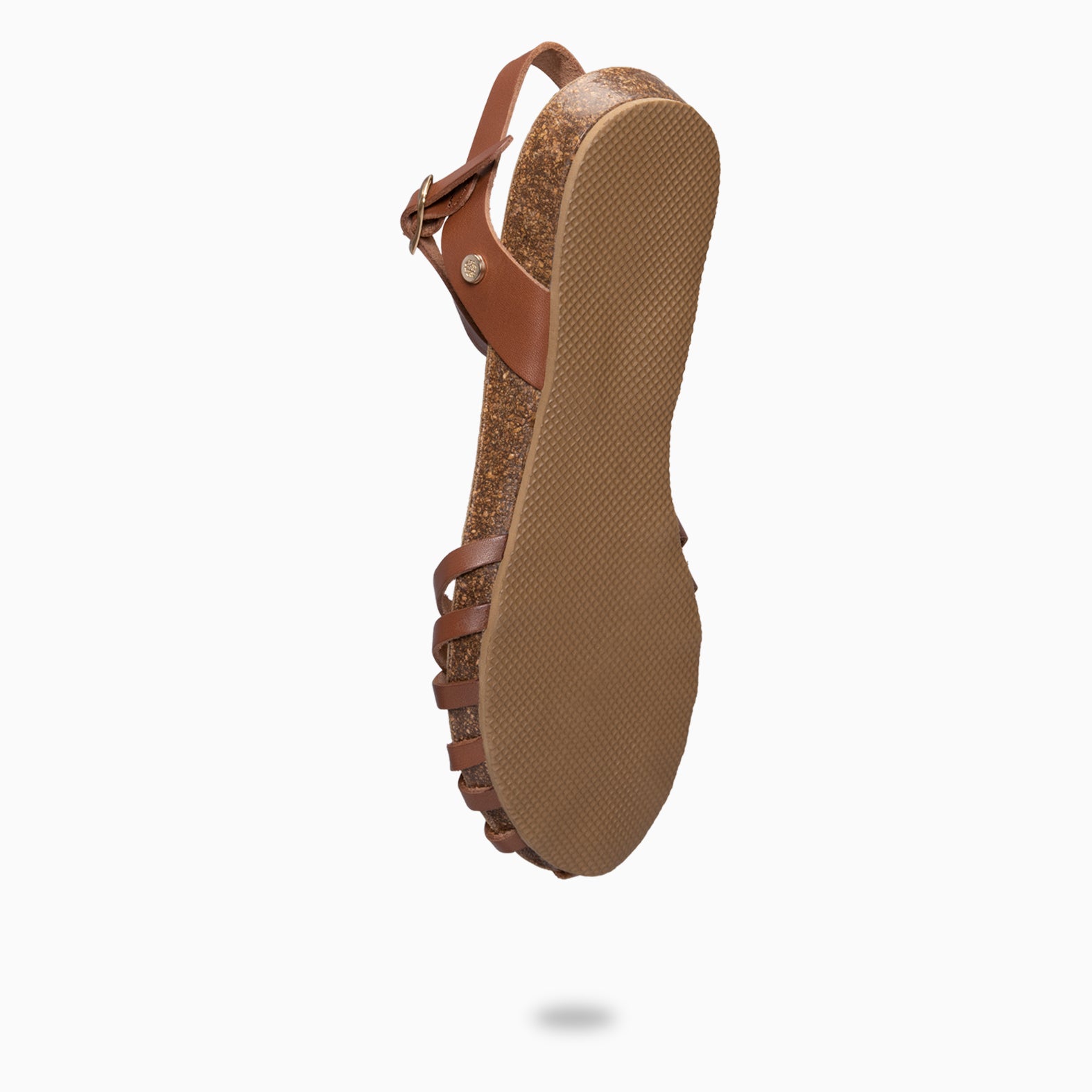 BEACH - BROWN CROSS-STRAPS FLAT SANDALS