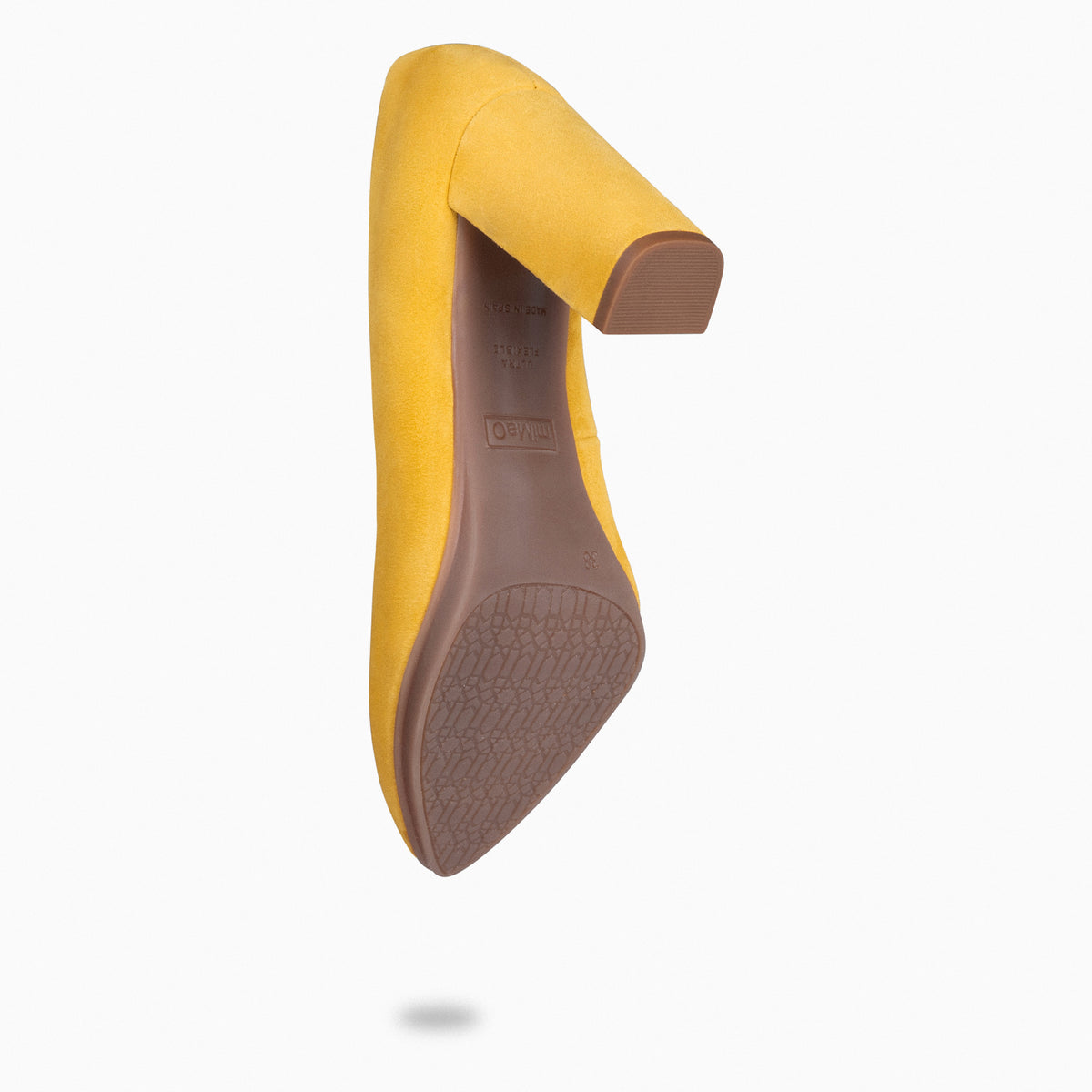URBAN – Zapatos de tacón alto de ante AMARILLO