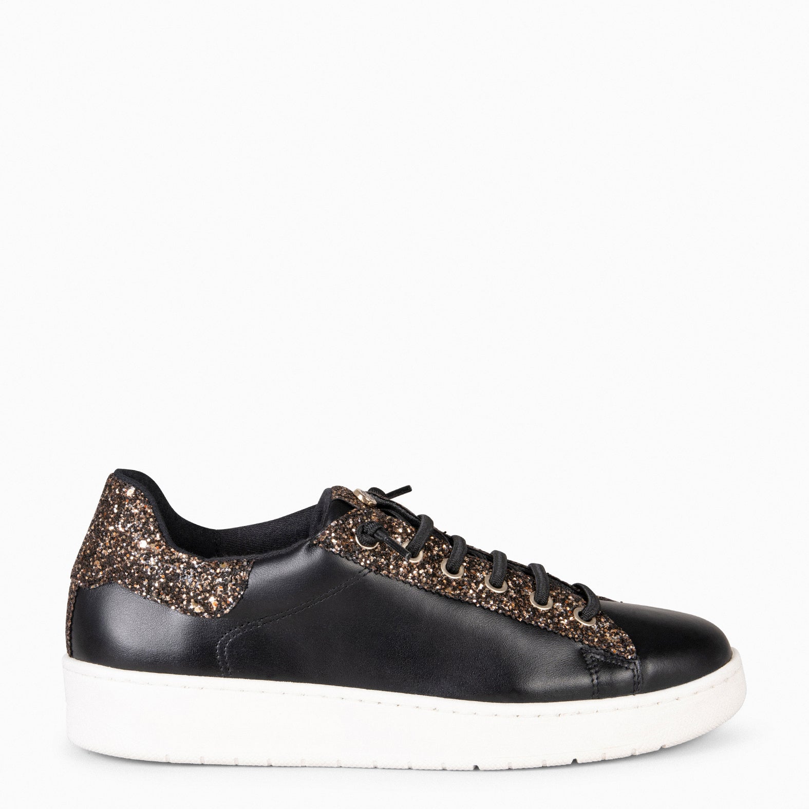 TOULOUSE - Zapatillas cordones elásticos NEGRO GLITTER - miMaO ®