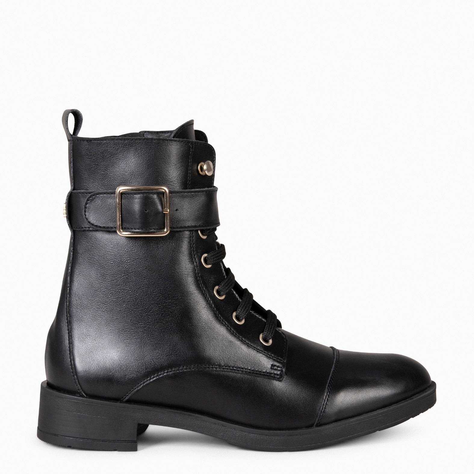 BELFAST – Botines con cordones de piel NEGRO - miMaO ®