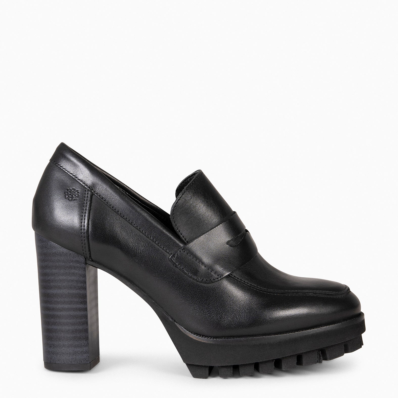 TREND – Mocasín con tacón y plataforma NEGRO - miMaO ®