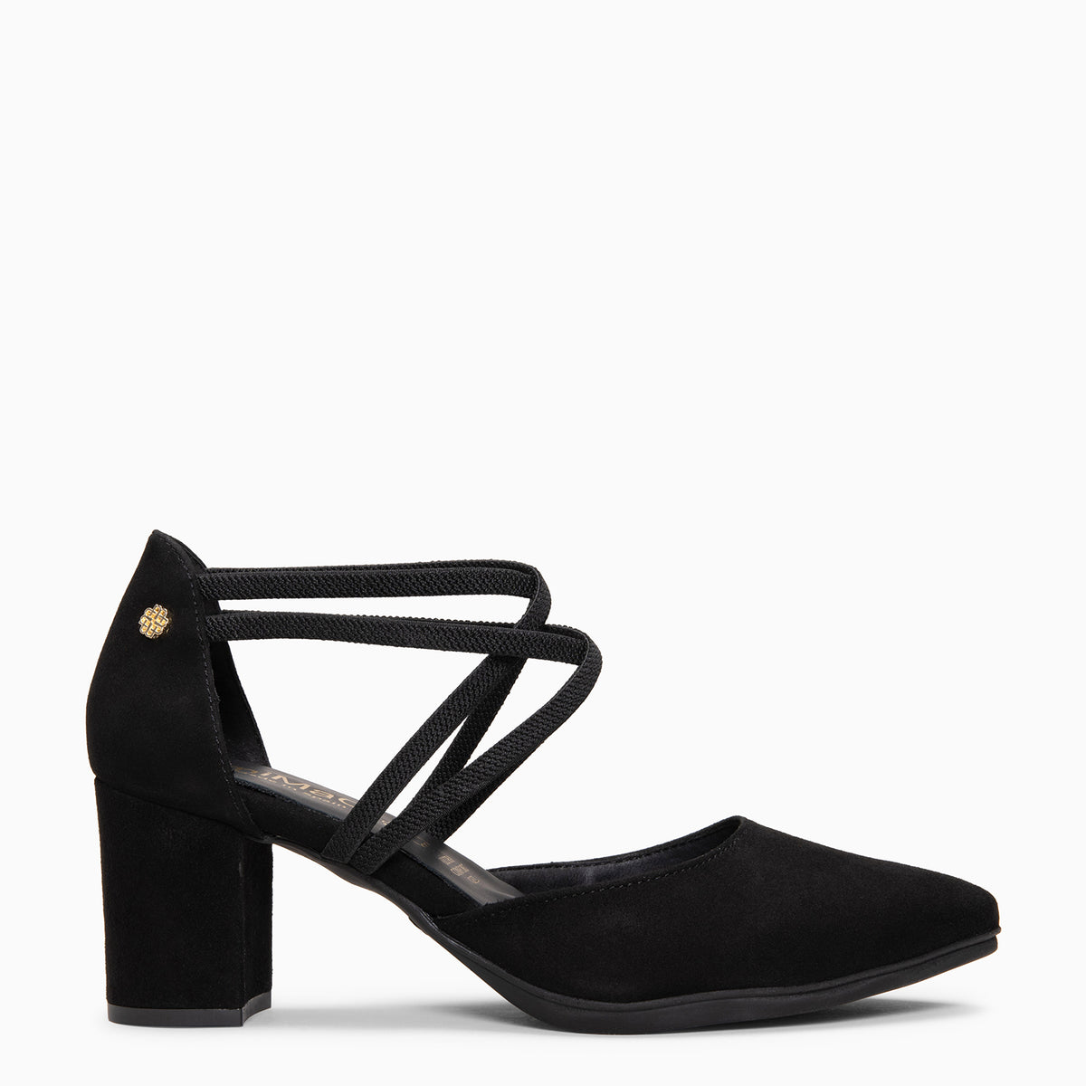 CINDY - Zapatos de tacón con tiras elásticas cruzadas NEGRO