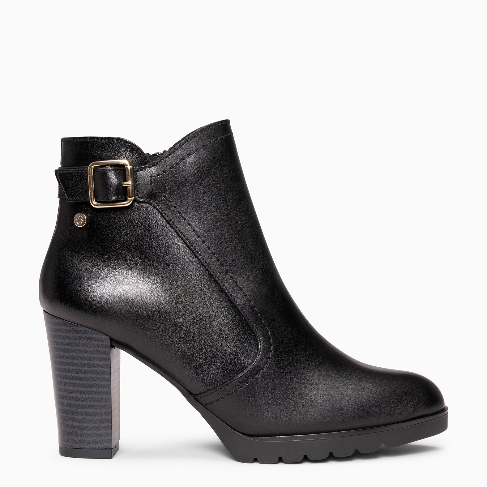 OLI – Botines de tacón alto con hebilla decorativa NEGRO - miMaO ®
